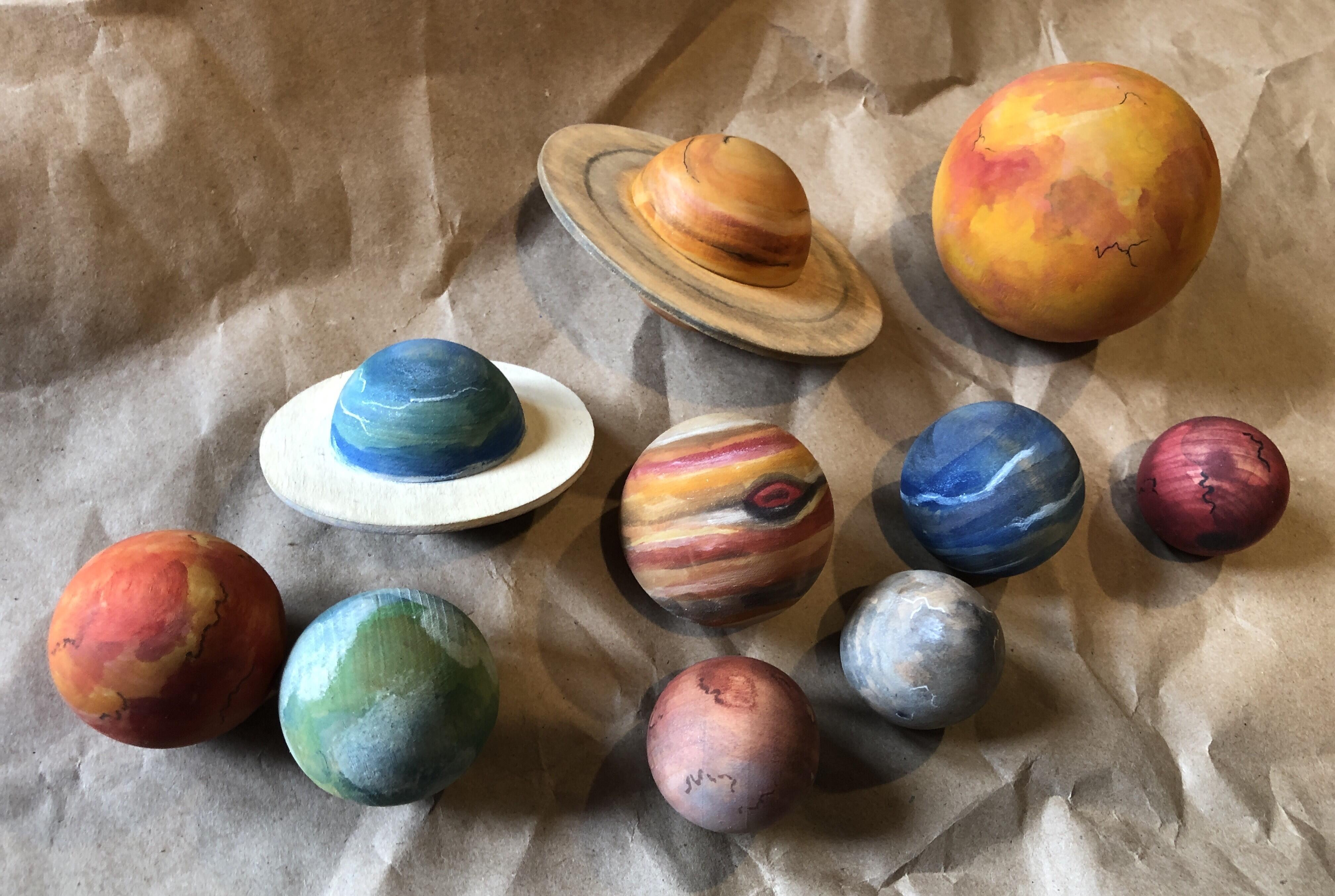 Fun & Games Baby & Toddler Toys Solar System Set Wooden, Handpainted