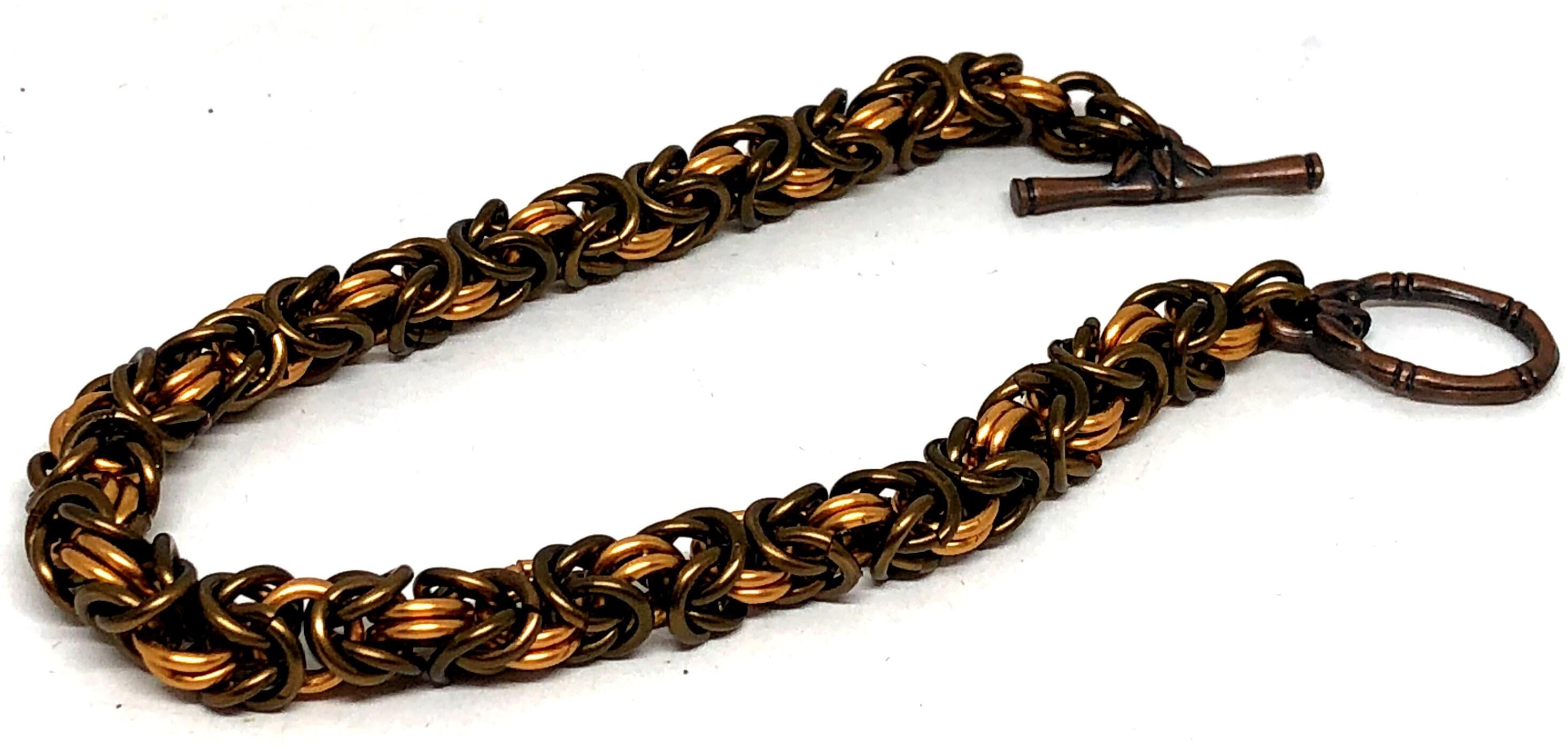 Bronze Byzantine Chainmaille Statement Bracelet