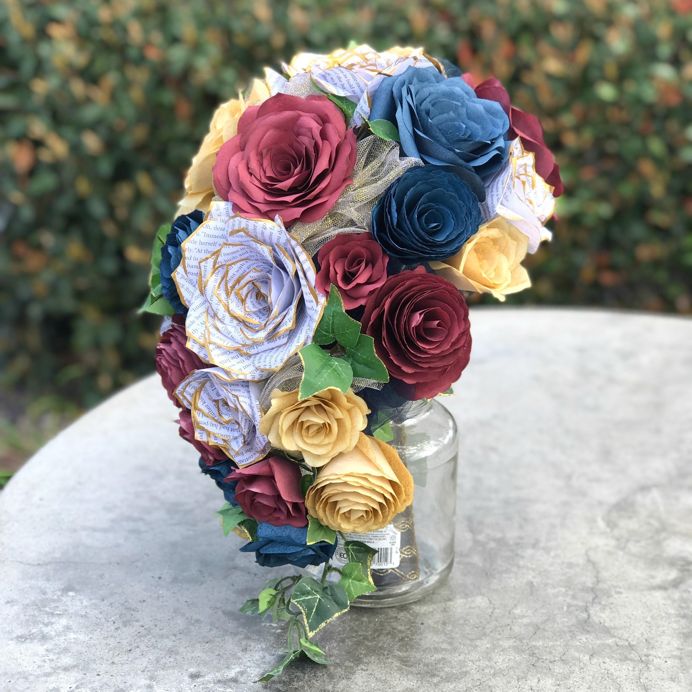 Download Paper Flower Cascading Bridal Bouquet