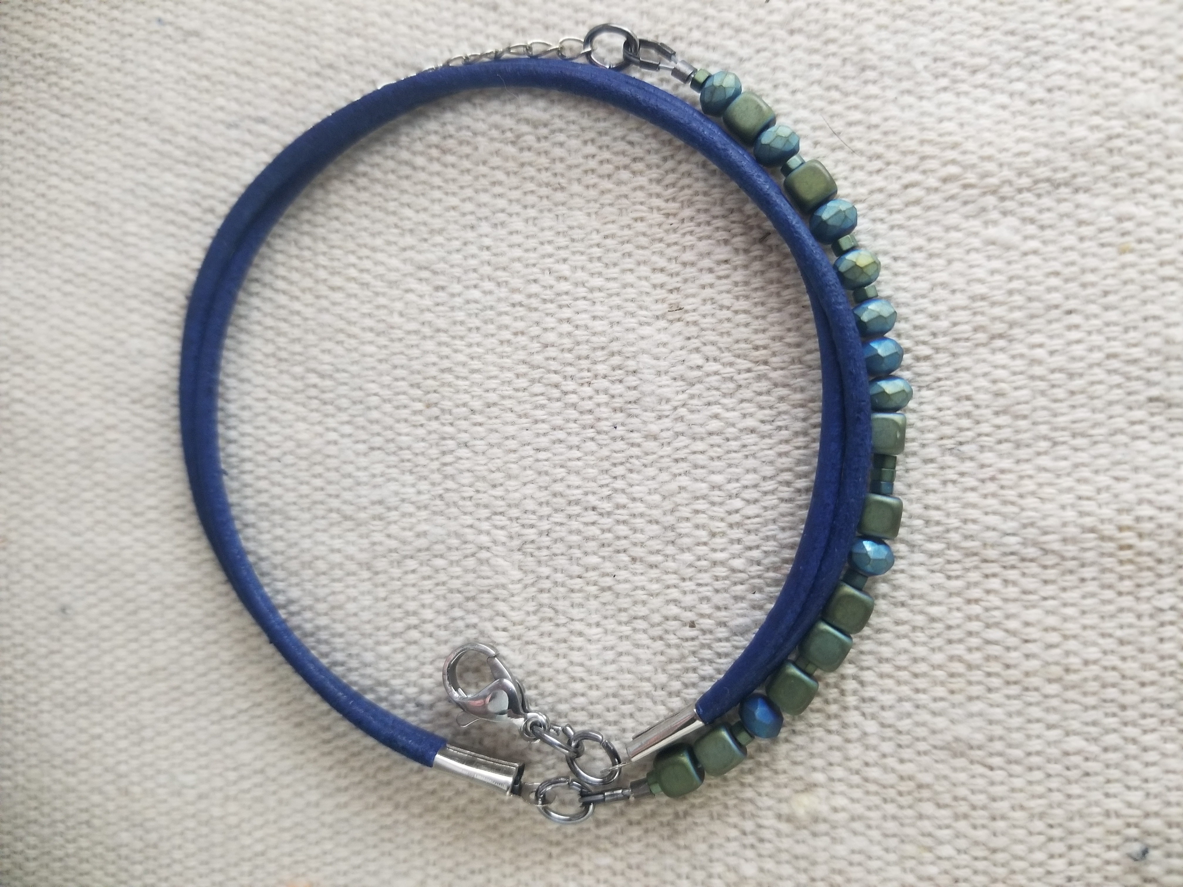 Jewelry :: Bracelets :: Beaded Bracelets :: MAMA BEAR - Leather Morse Code  Bracelet