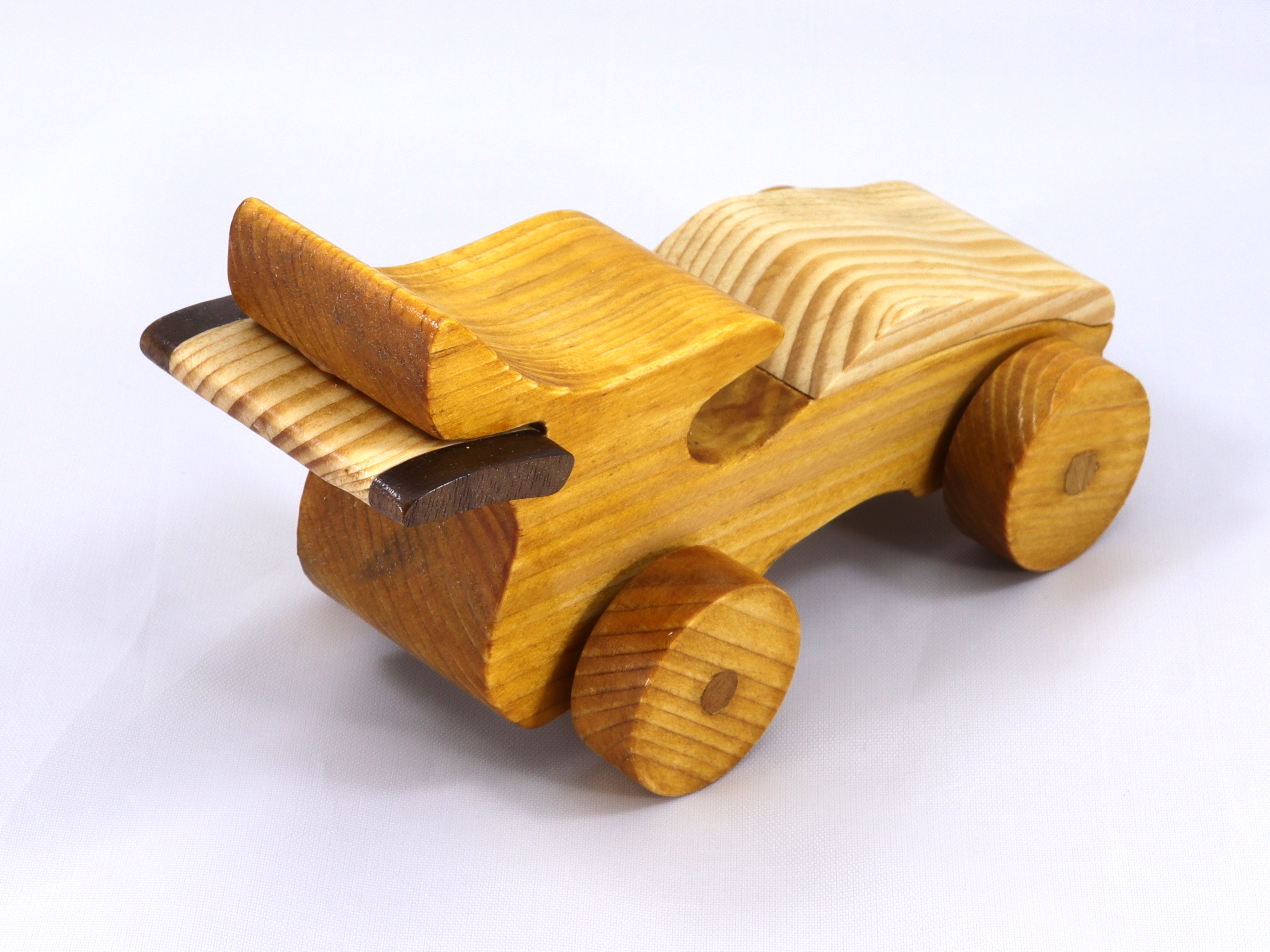 Wood Toy Car Coupe Roadster Handmade And Finished With Clear And Amber Shellac From My Speedy Wheels Collection