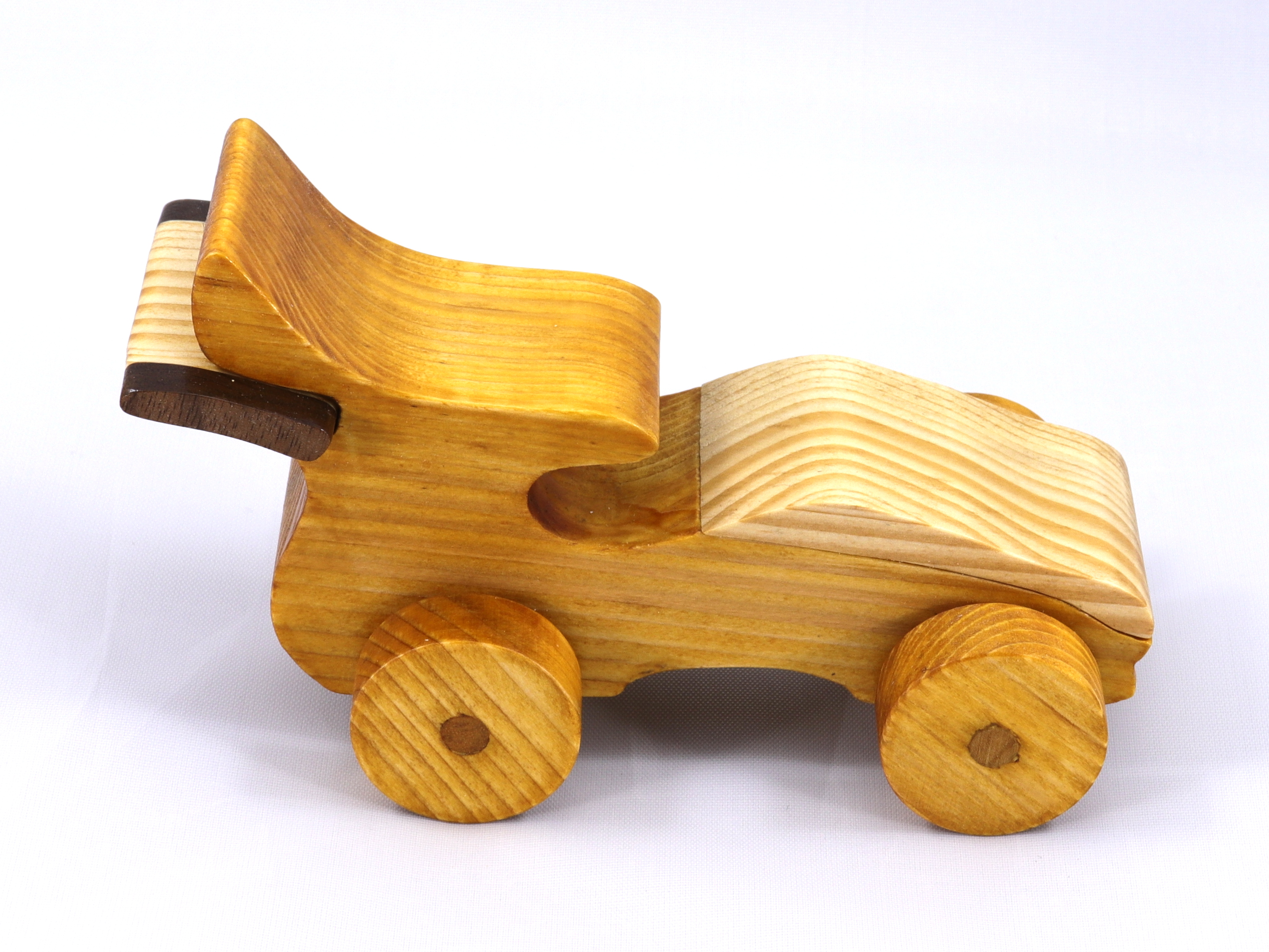Wood Toy Car Coupe Roadster Handmade And Finished With Clear And Amber Shellac From My Speedy Wheels Collection