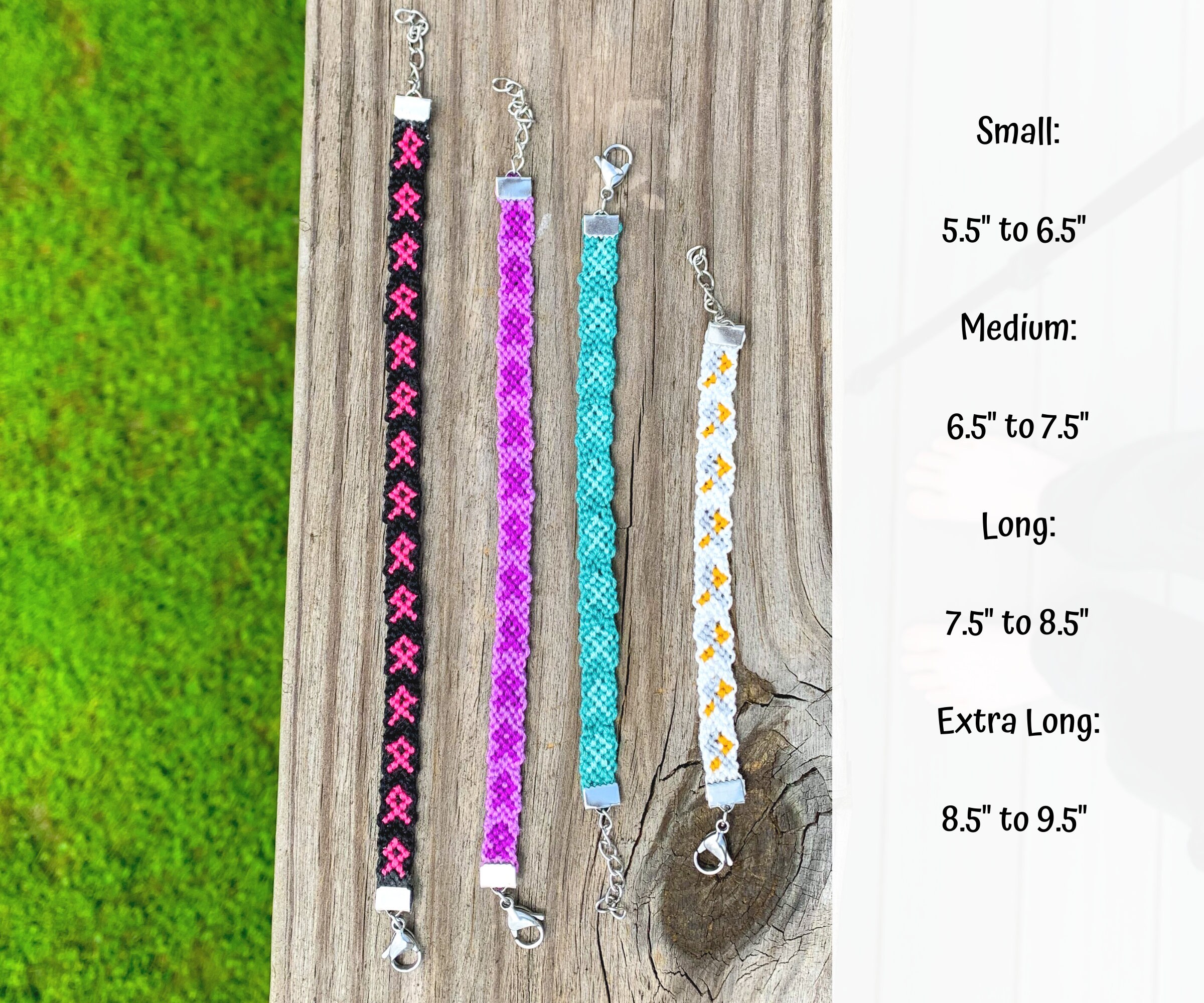 Customizable Awareness Ribbon Bracelets, Cotton Adjustable
