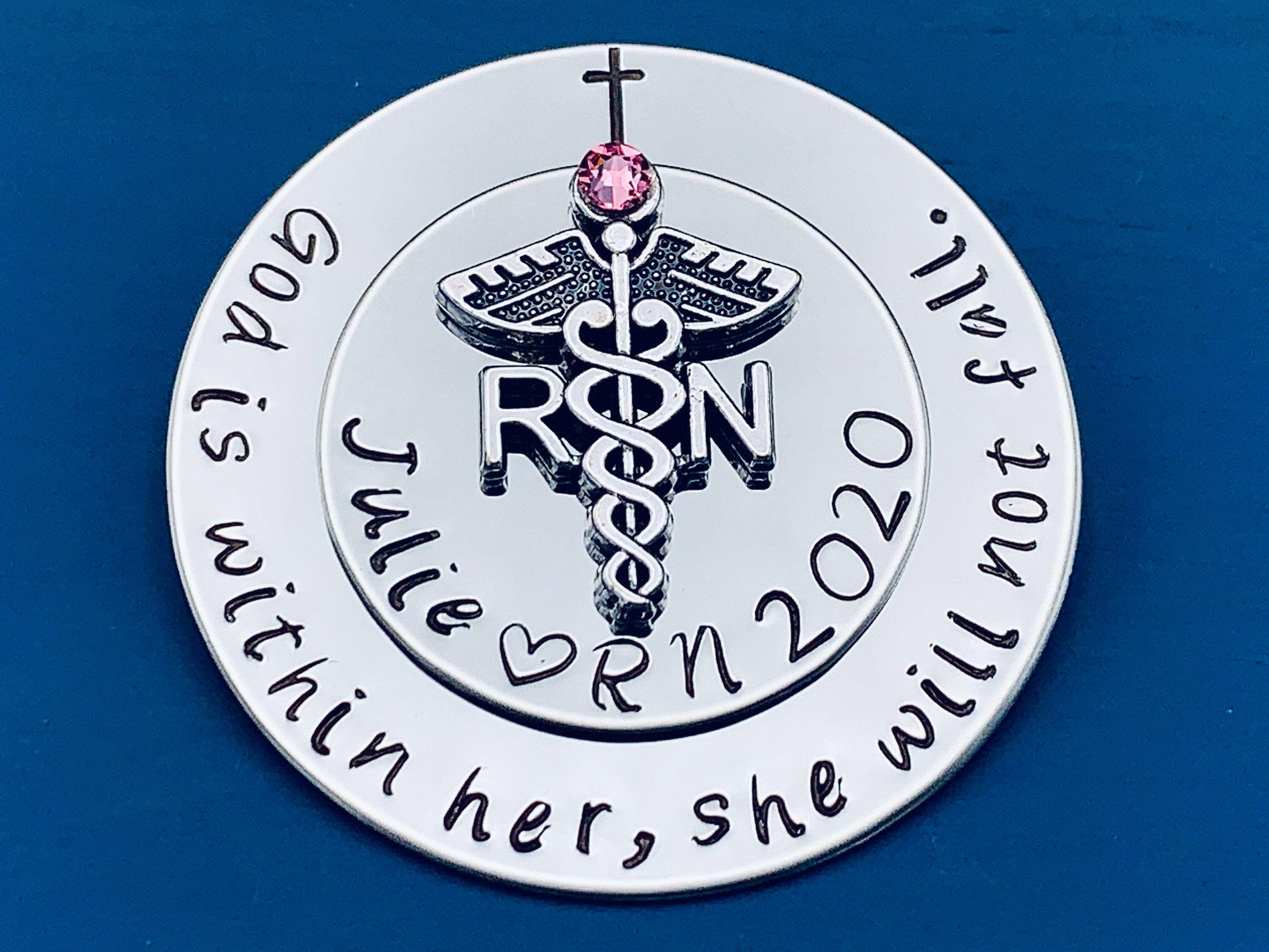 Nurse Cross Custom Name Tag Badge ID Pin Magnet for Nurses Nursing Students Grad 