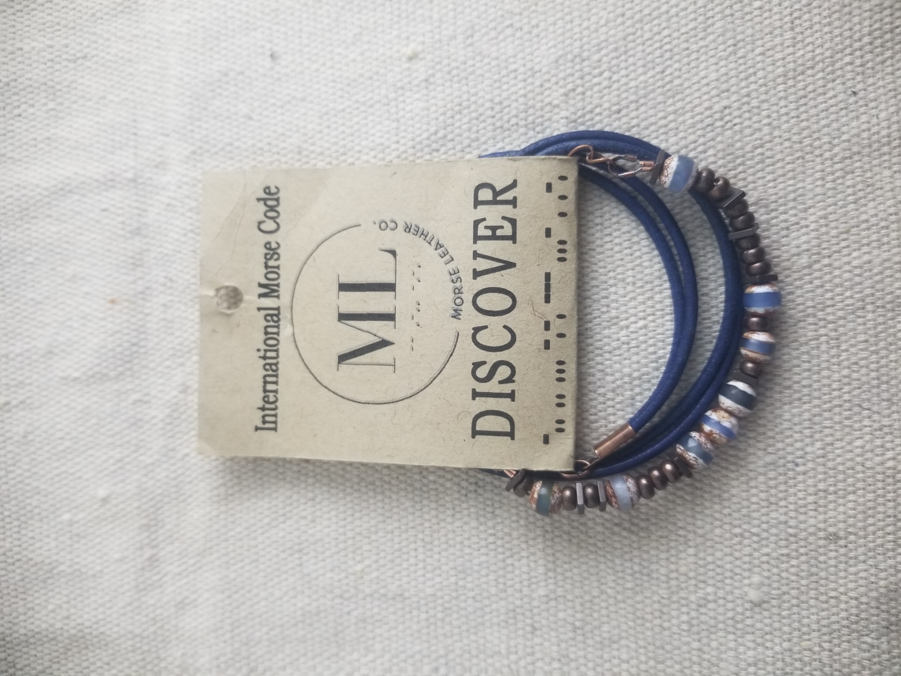 Leather Morse Code Bracelet - DISCOVER