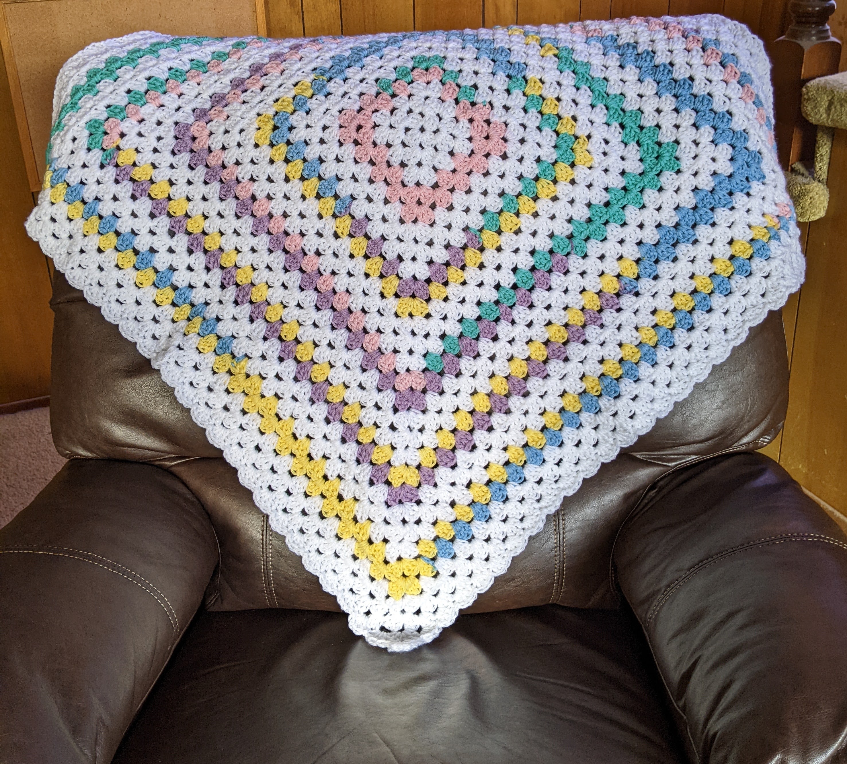 Pastel rainbow crochet discount blanket