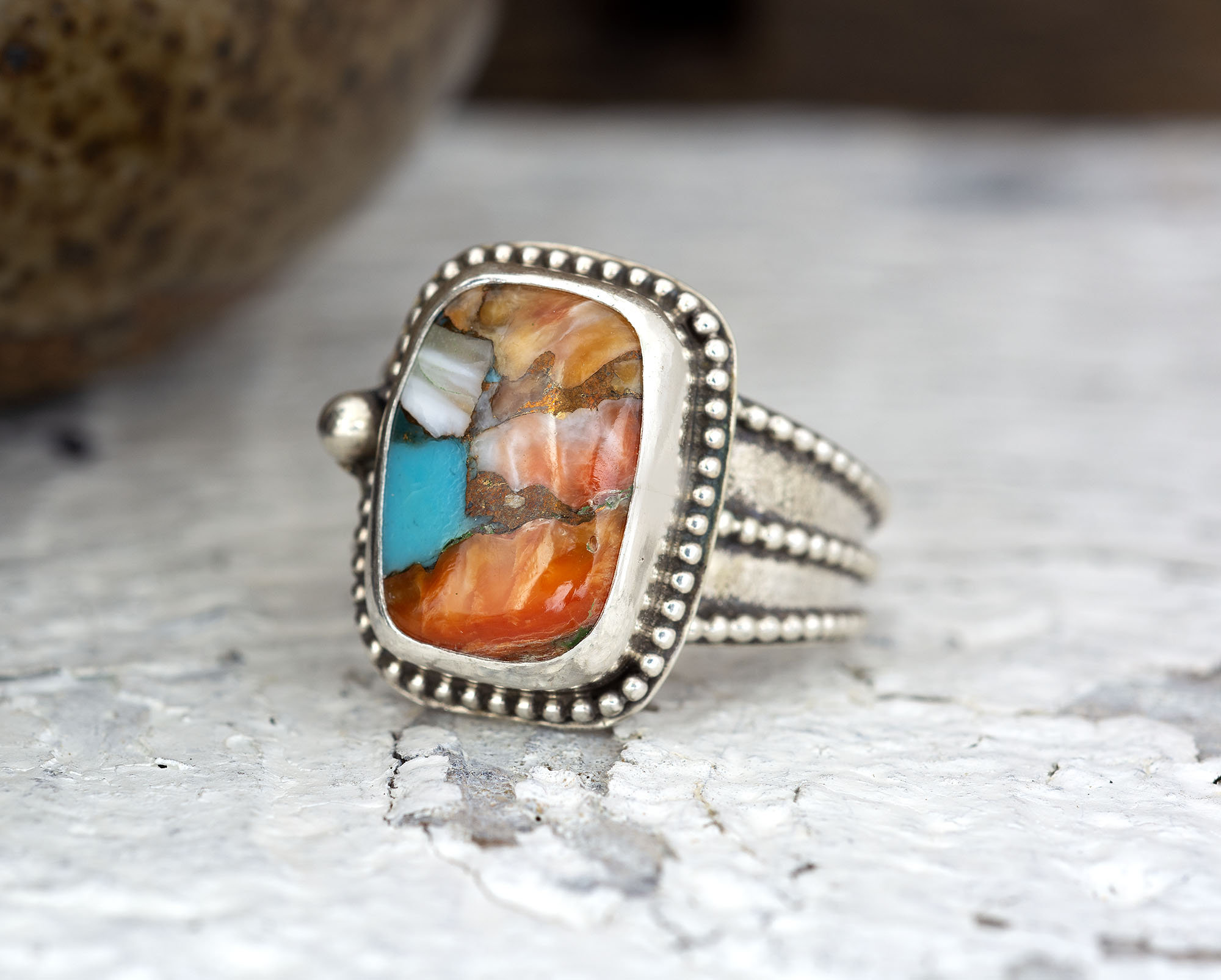 Turquoise Composite Stone Statement ring