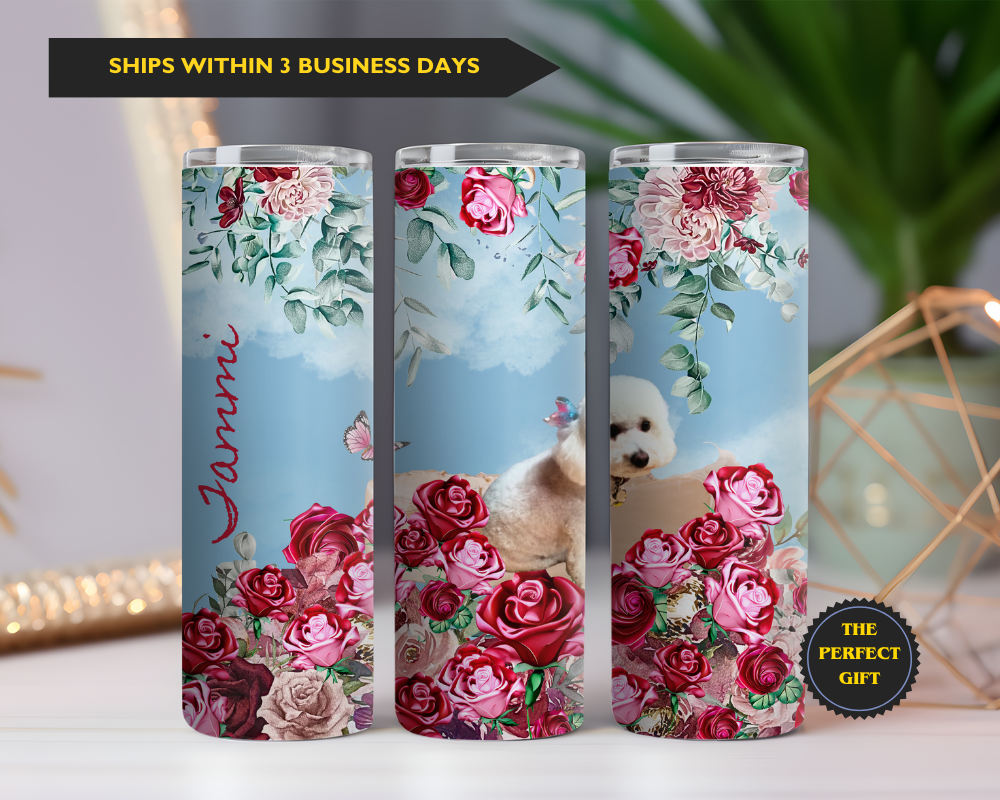 insulated stainless steel tumbler, 20 oz drinkware, personalized picture tumbler, mother’s day gift, wedding bliss cup, tammioribellodesigns