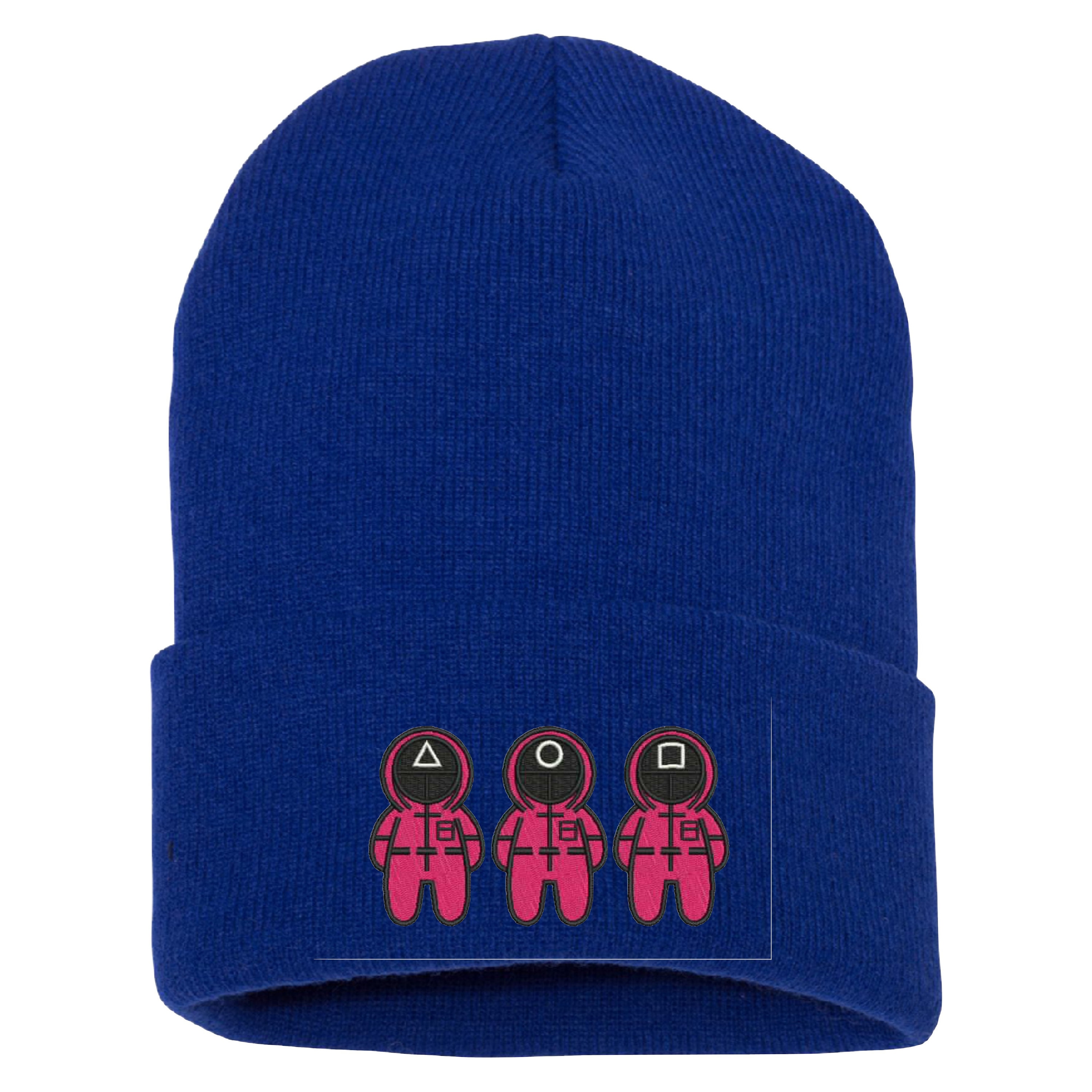 Embroidered Squid Games Beanie Hat Squid Game Cuffed Beanie