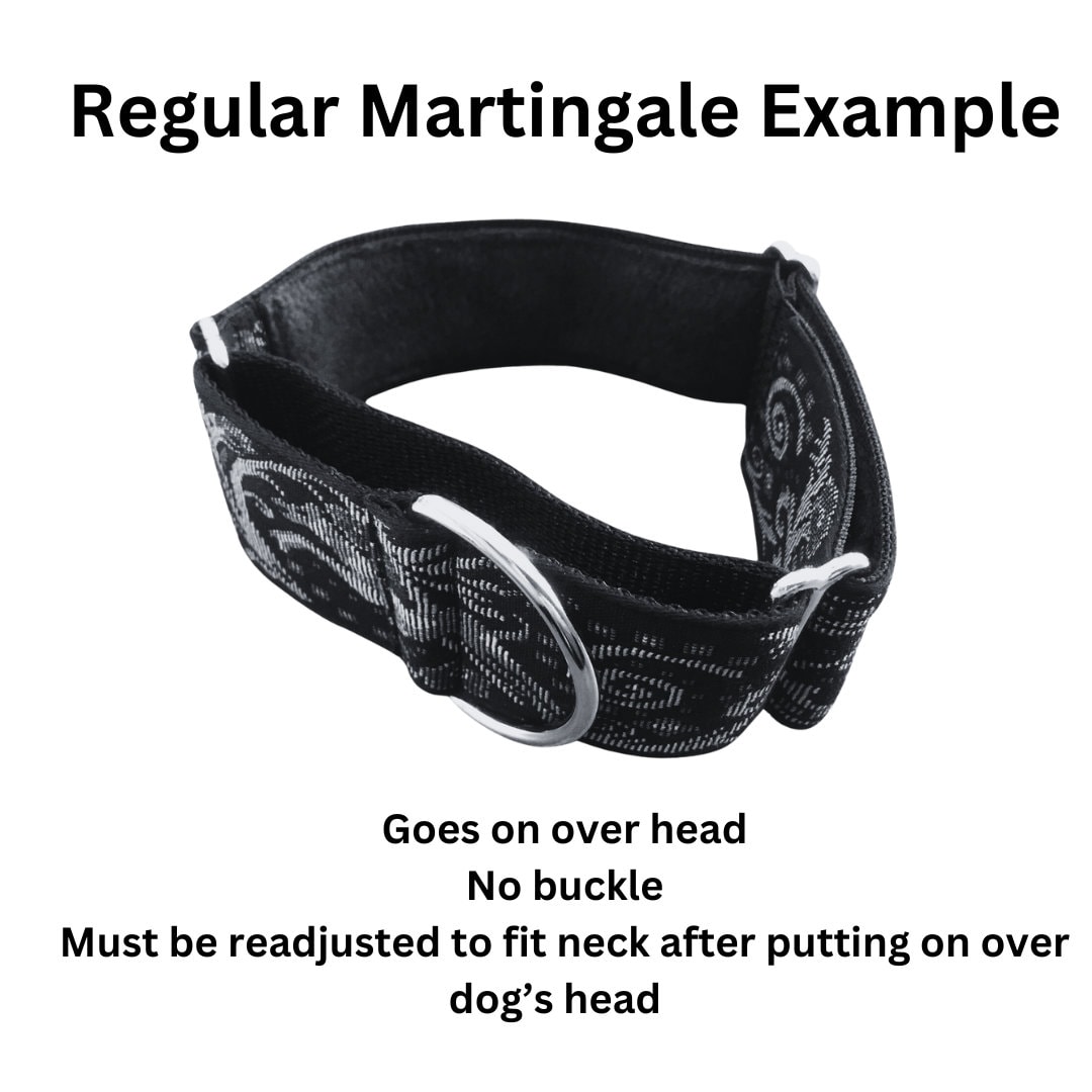 Mandarin 2 Extra Wide Martingale Buckle Martingale or Chain Martingale Dog Collar for Large and Giant Breed Dogs. Satin Lined