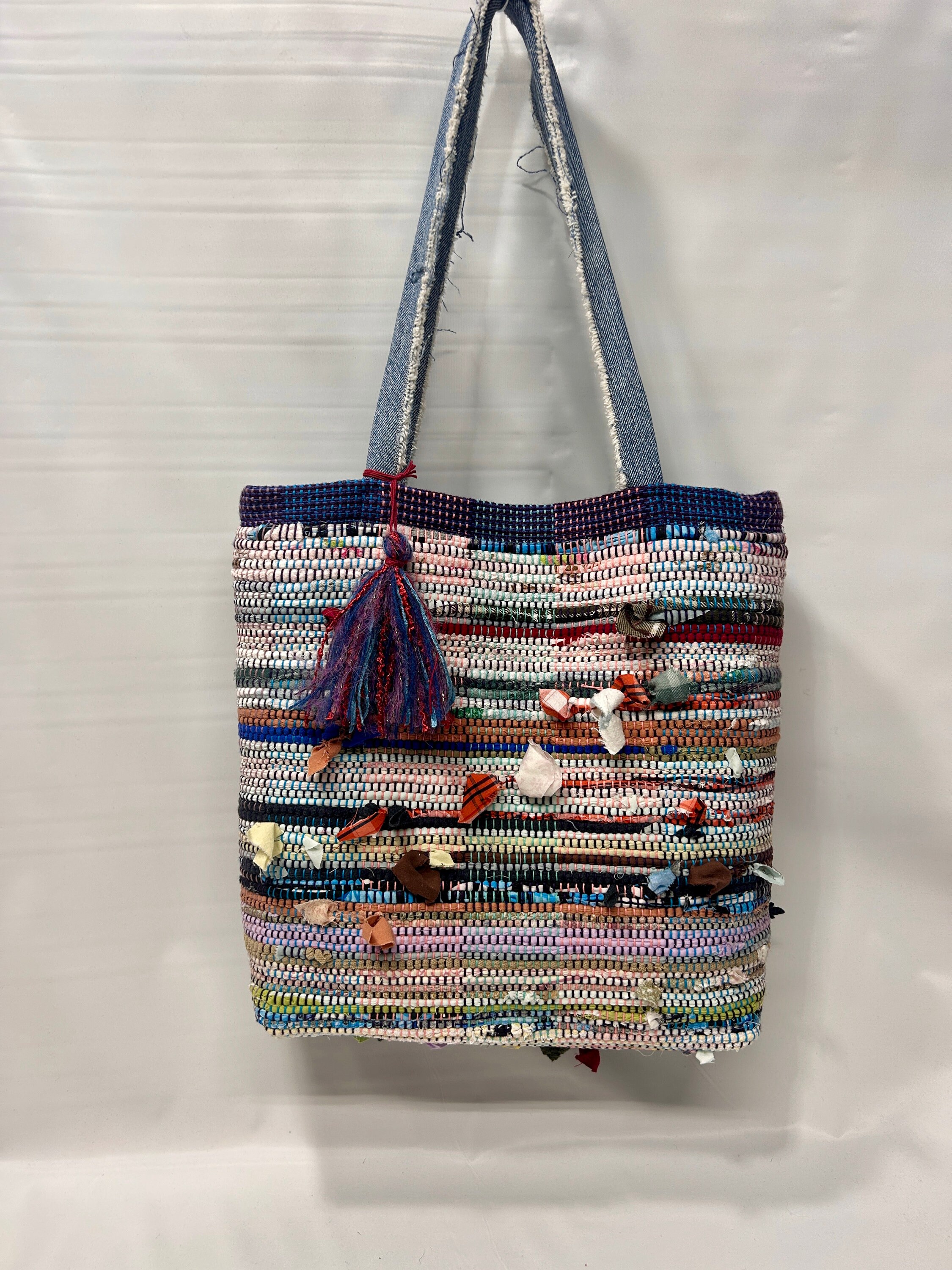 Boho Shoulder purse, Gypsy Free Spirit Bag, Repurposed Crocheted Rag Bag