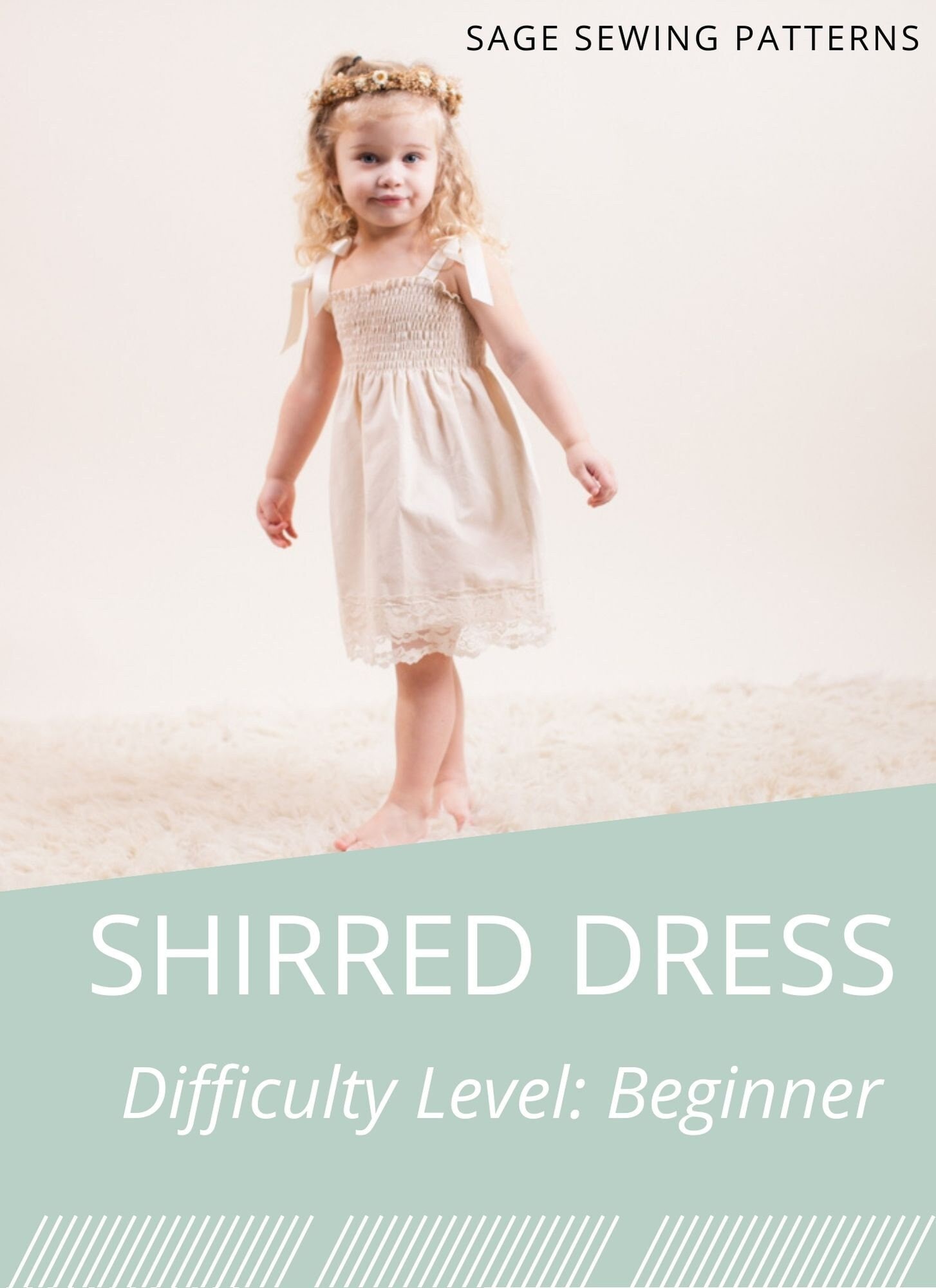 Products Sewing Pattern For Girls Shirred Dress Pdf Downloadable