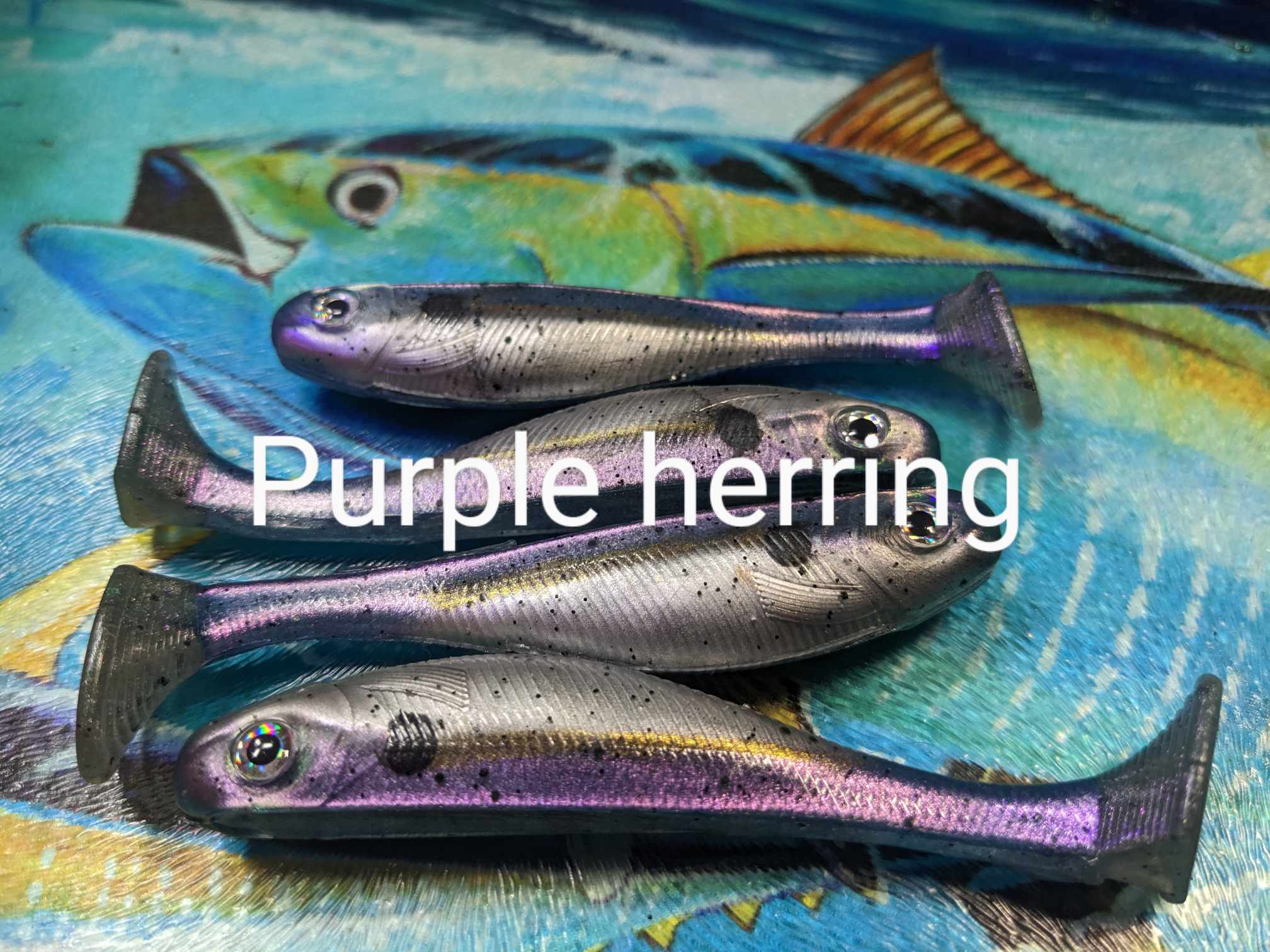 Purple Herring 4 inch Paddle Tail Swimbait 4pk