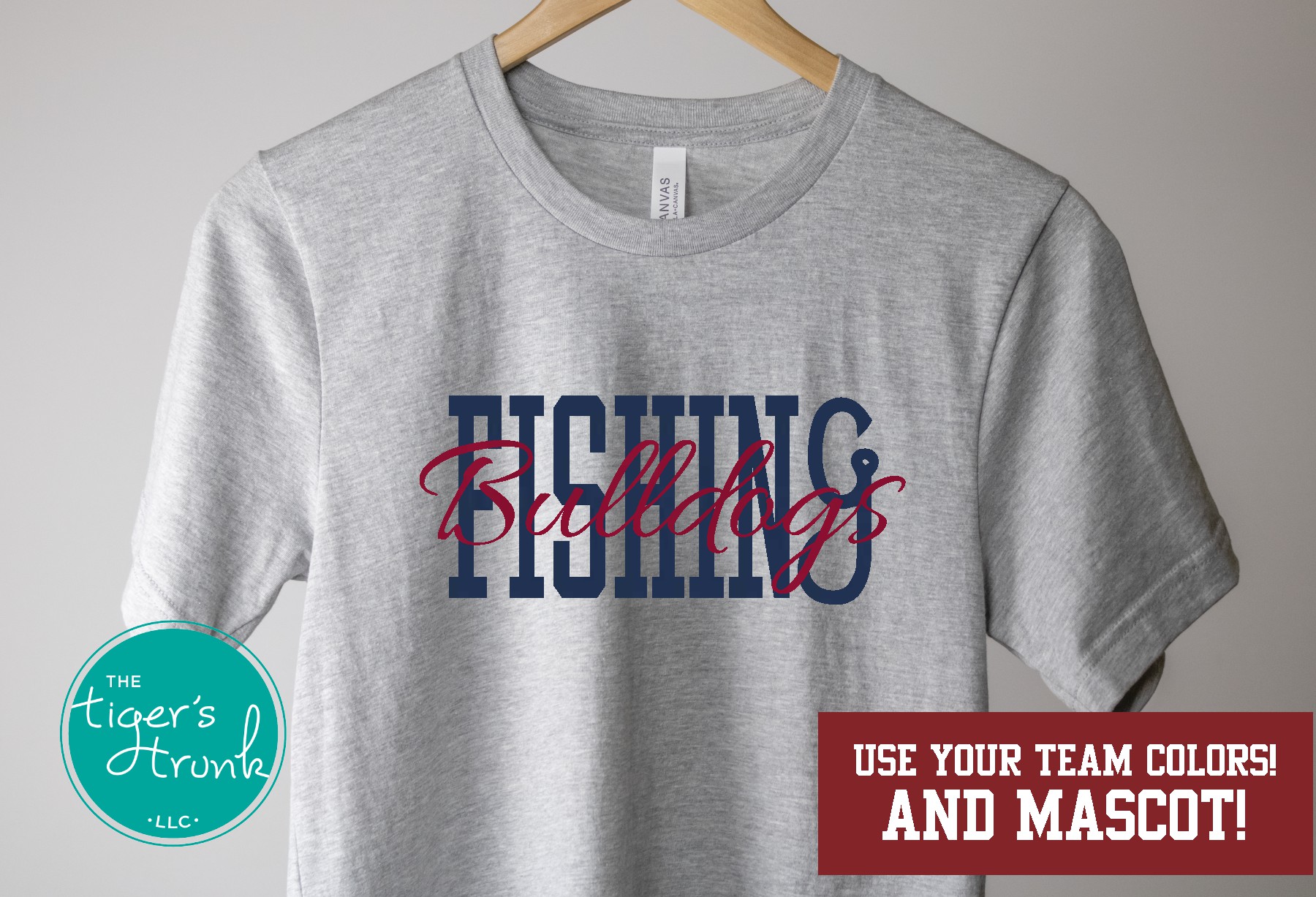 Personalized Fishing Shirt in School Colors, Fishing Gifts for Fishing  Tournament, Custom Fishing Team Shirt with Team Mascot, Fishing Mom Shirt