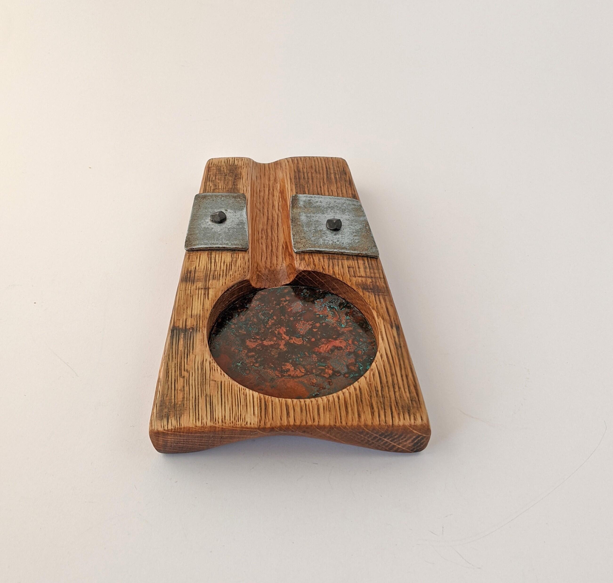 Cigar Ashtray, wood and copper