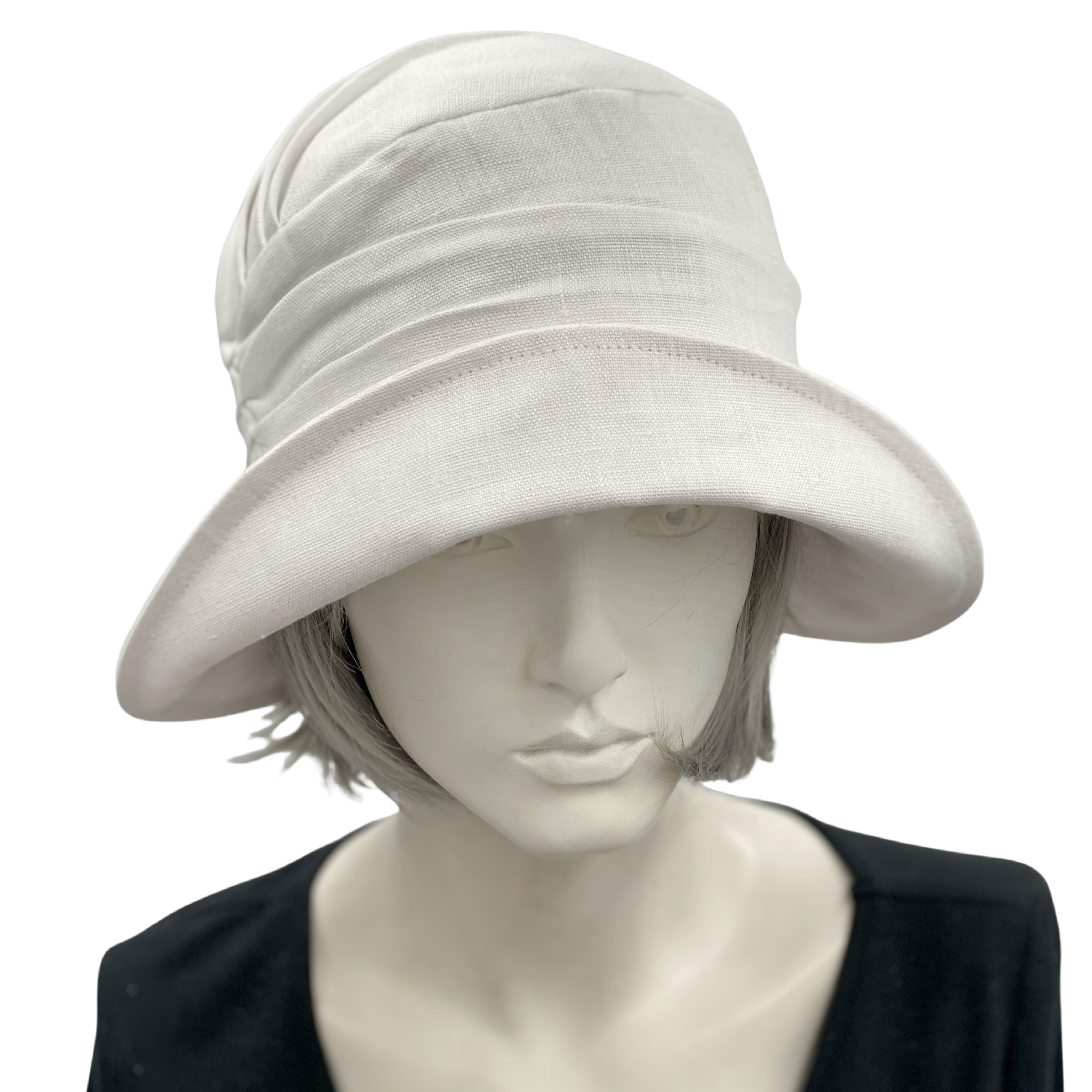 Linen cloche hat deals