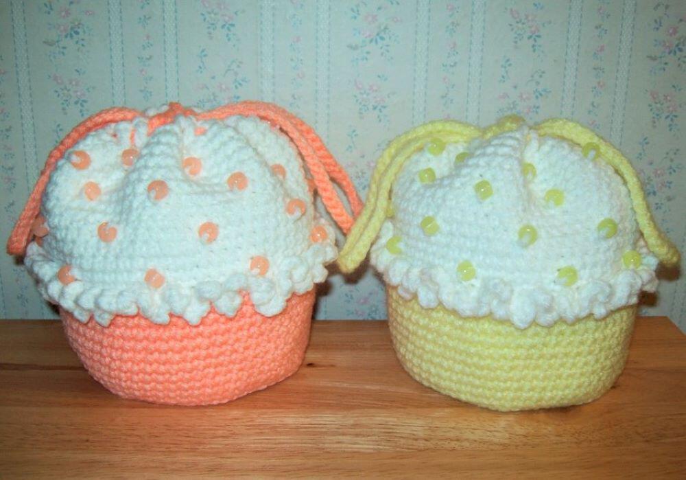 Easter Crochet Cupcake Purse, Pastels