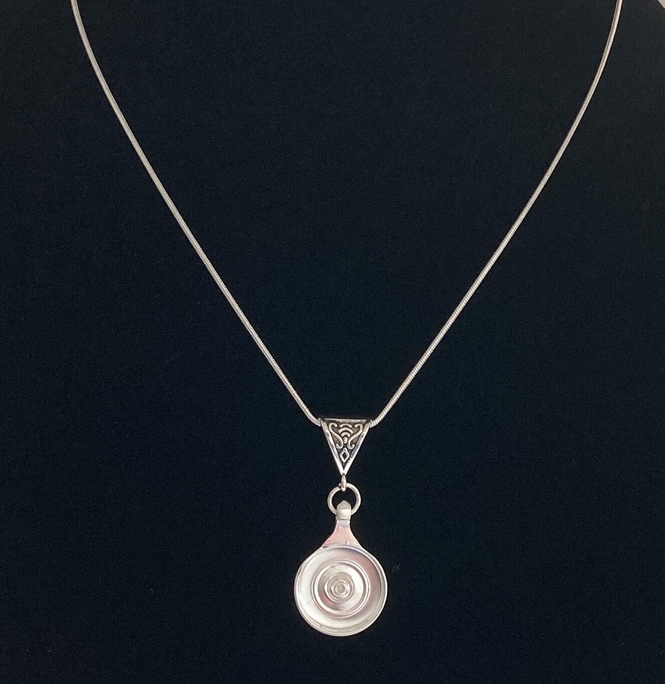 Plateau Silver Flute Key Forever Necklace.  Authentic flute key handcrafted for Flute Emporium.
