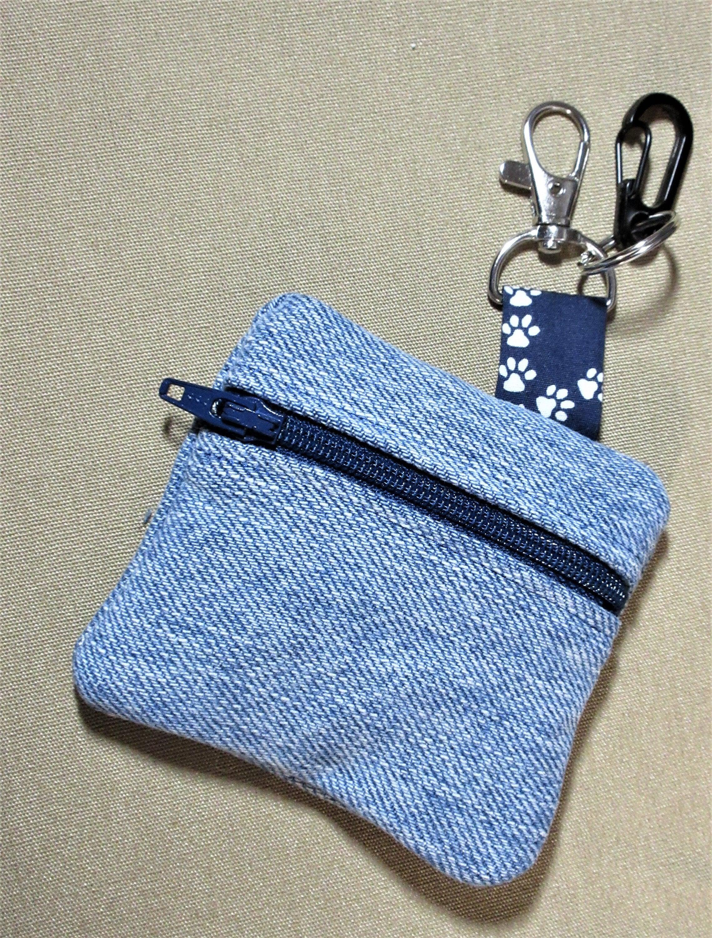 Denim dog poop bag holder or doody bag holder treat bag or pacifier holder handmade by A Fur Baby Favorite