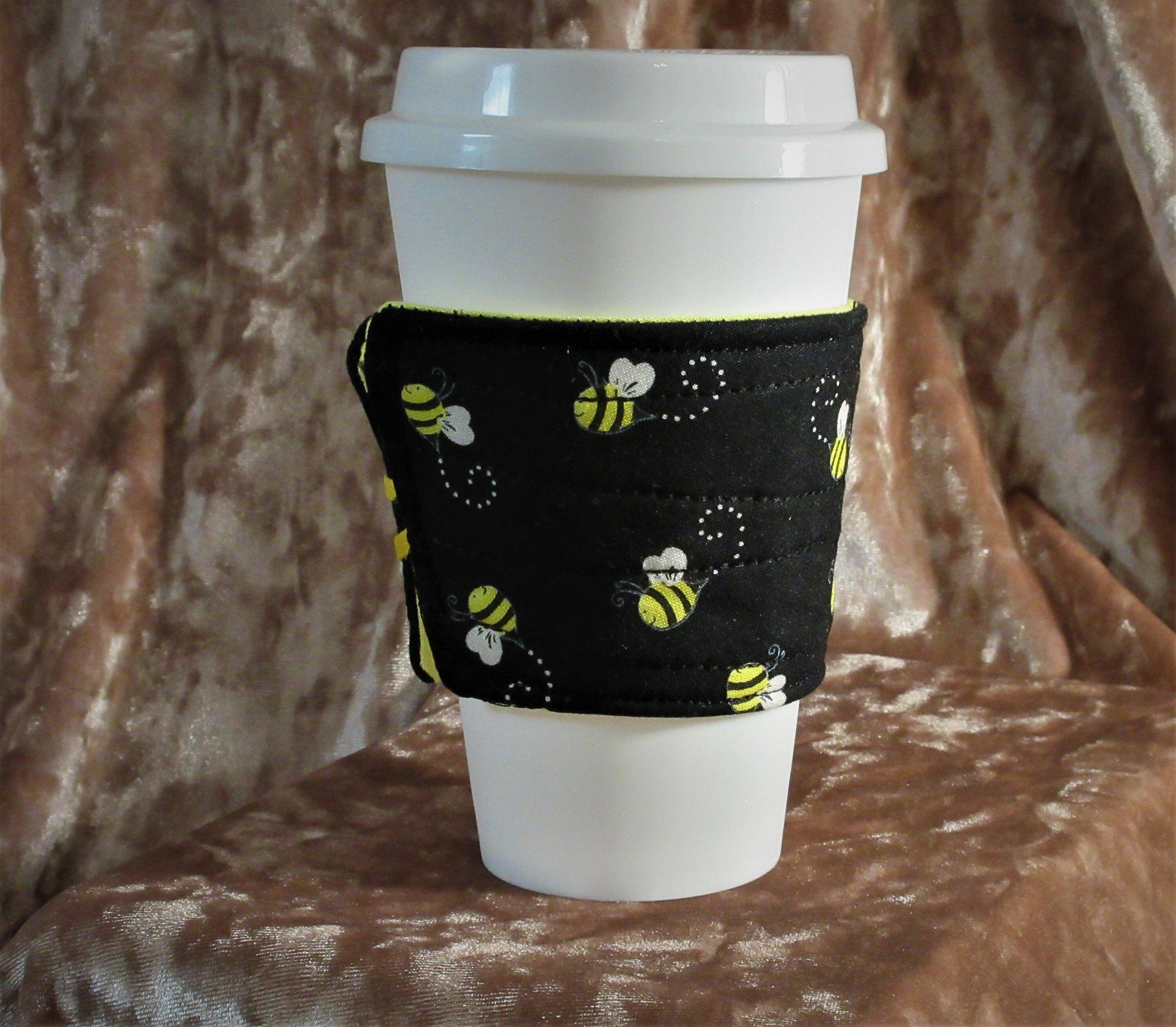 honey bee  and sun yellow dog poop bag holder and drink sleeve by A Fur Baby Favorite