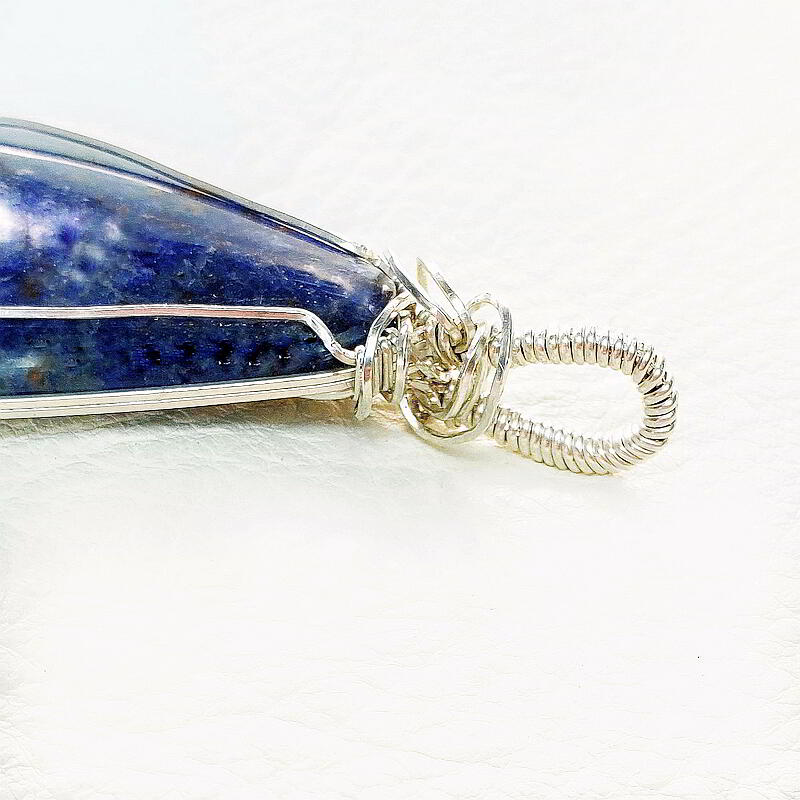 Sodalite Cabochon, Pendant, Wire Wrap Pendant, Handcrafted Jewelry, Original, One of online a Kind Jewelry, Crystal Jewelry,