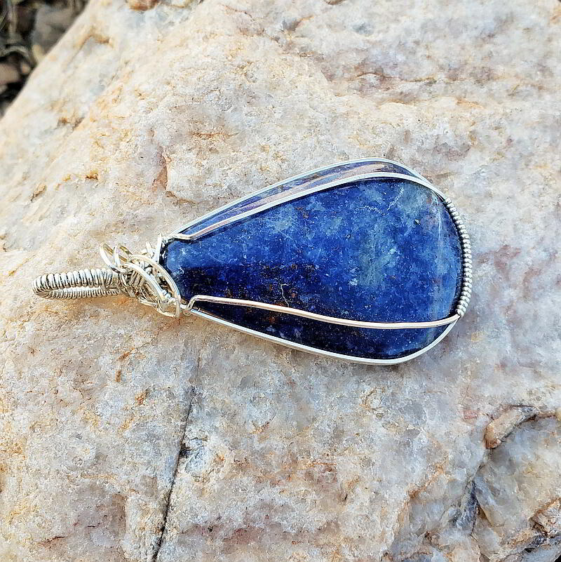 Sodalite Cabochon, Pendant, Wire Wrap Pendant, Handcrafted Jewelry, Original, One of online a Kind Jewelry, Crystal Jewelry,