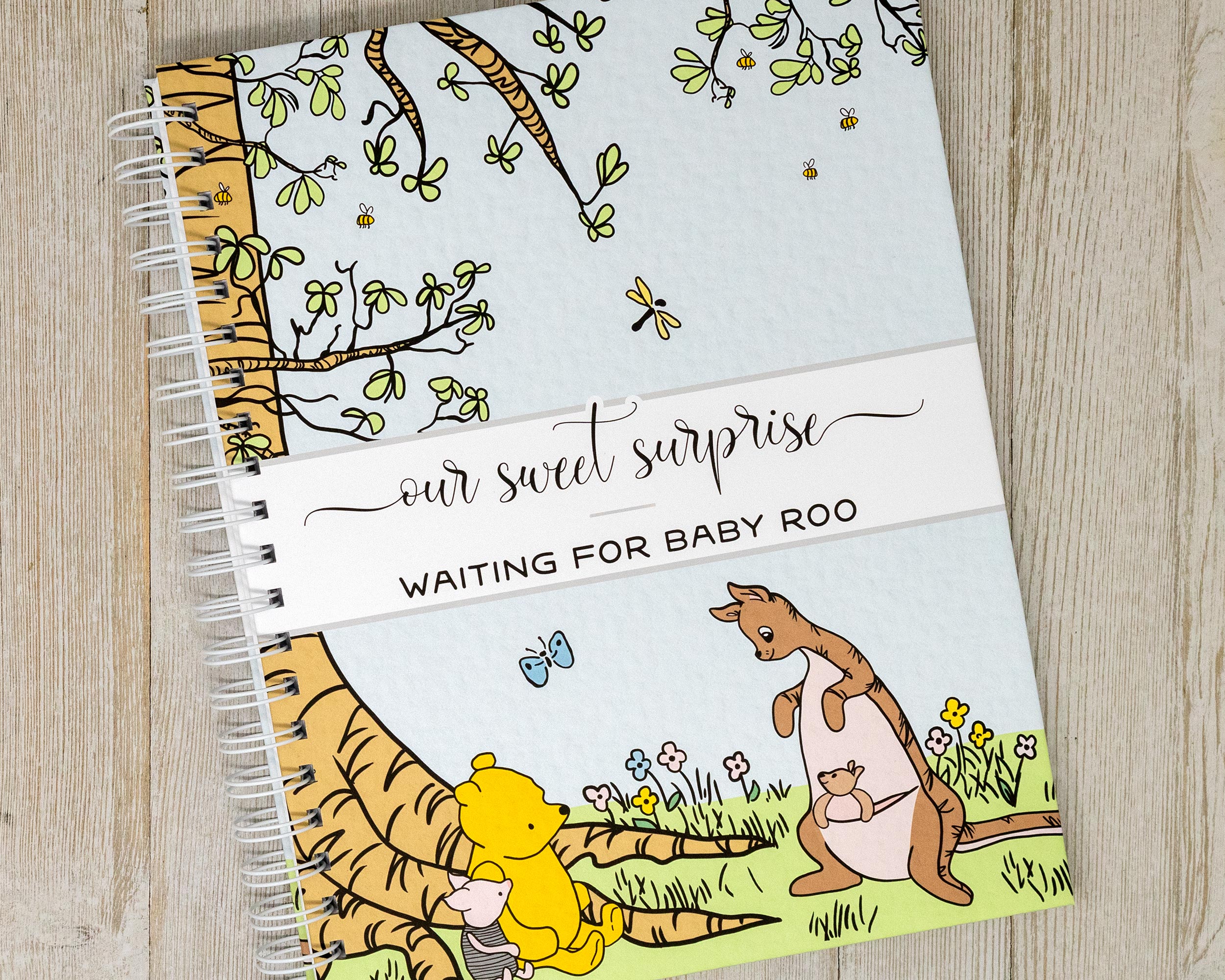 Winnie the Pooh Pregnancy Journal, Personalized New Mom Gift