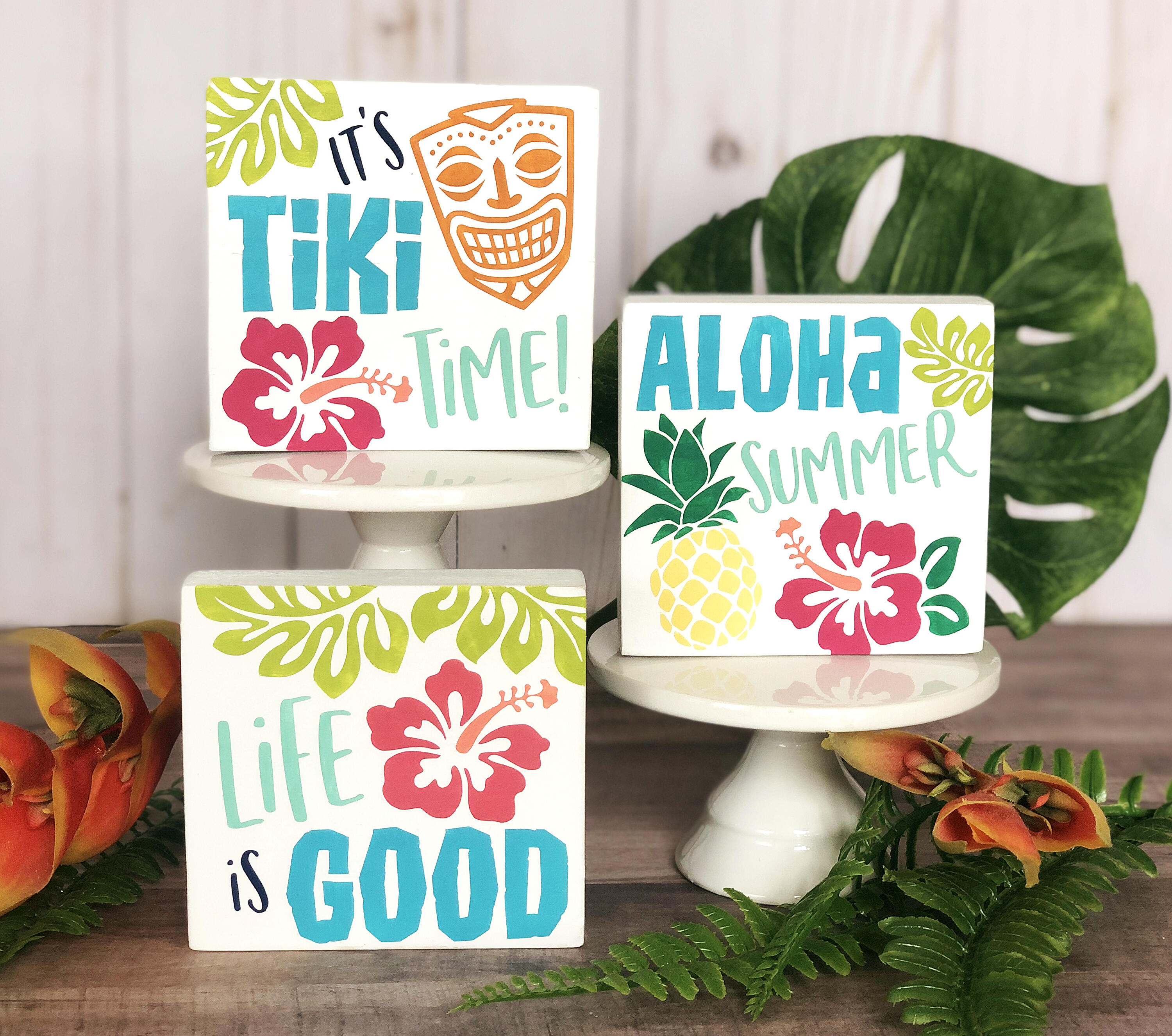 Tiki Trio Hawaiian Tropical Signs
