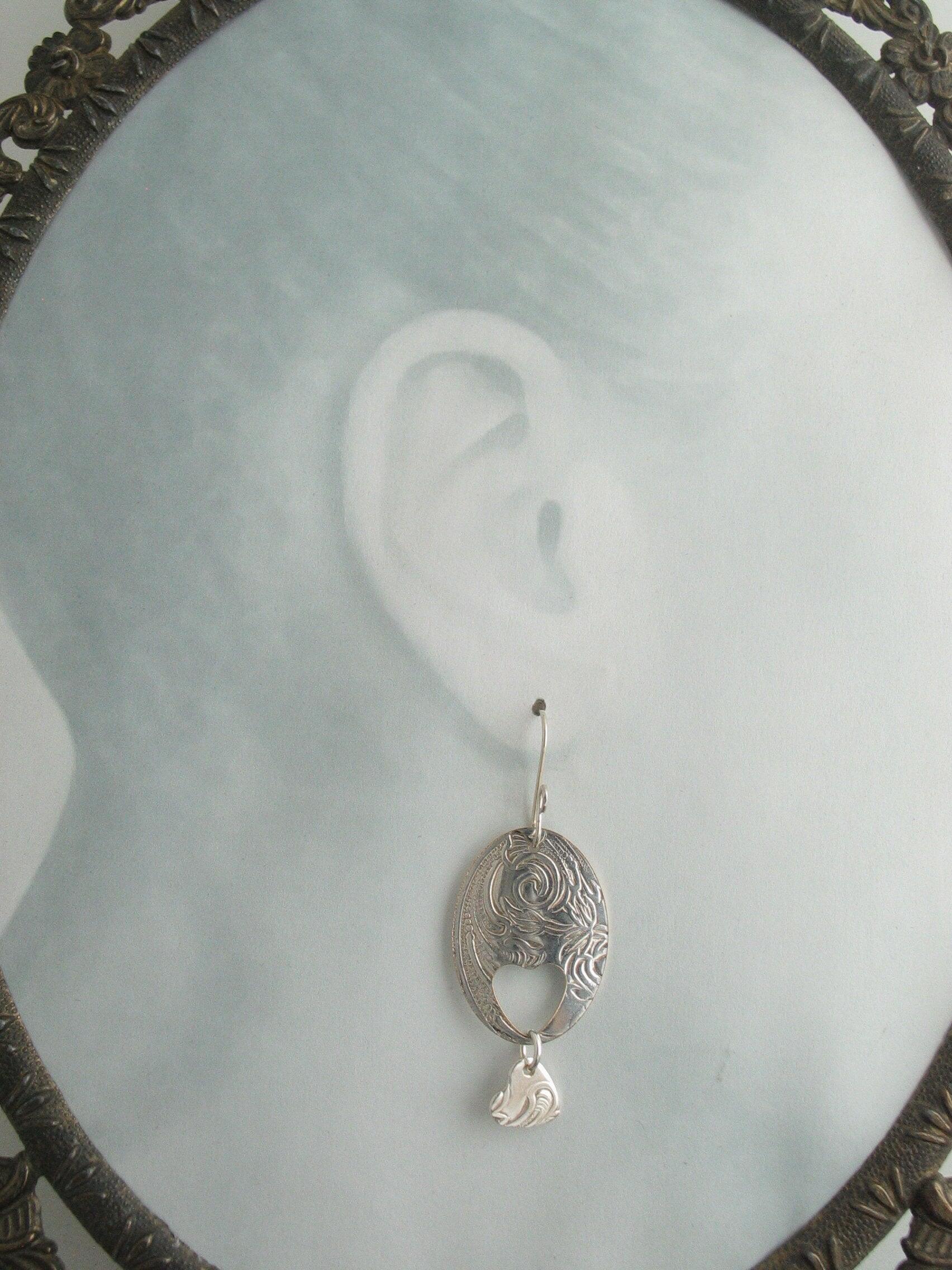 Silver Plate Platter Earrings