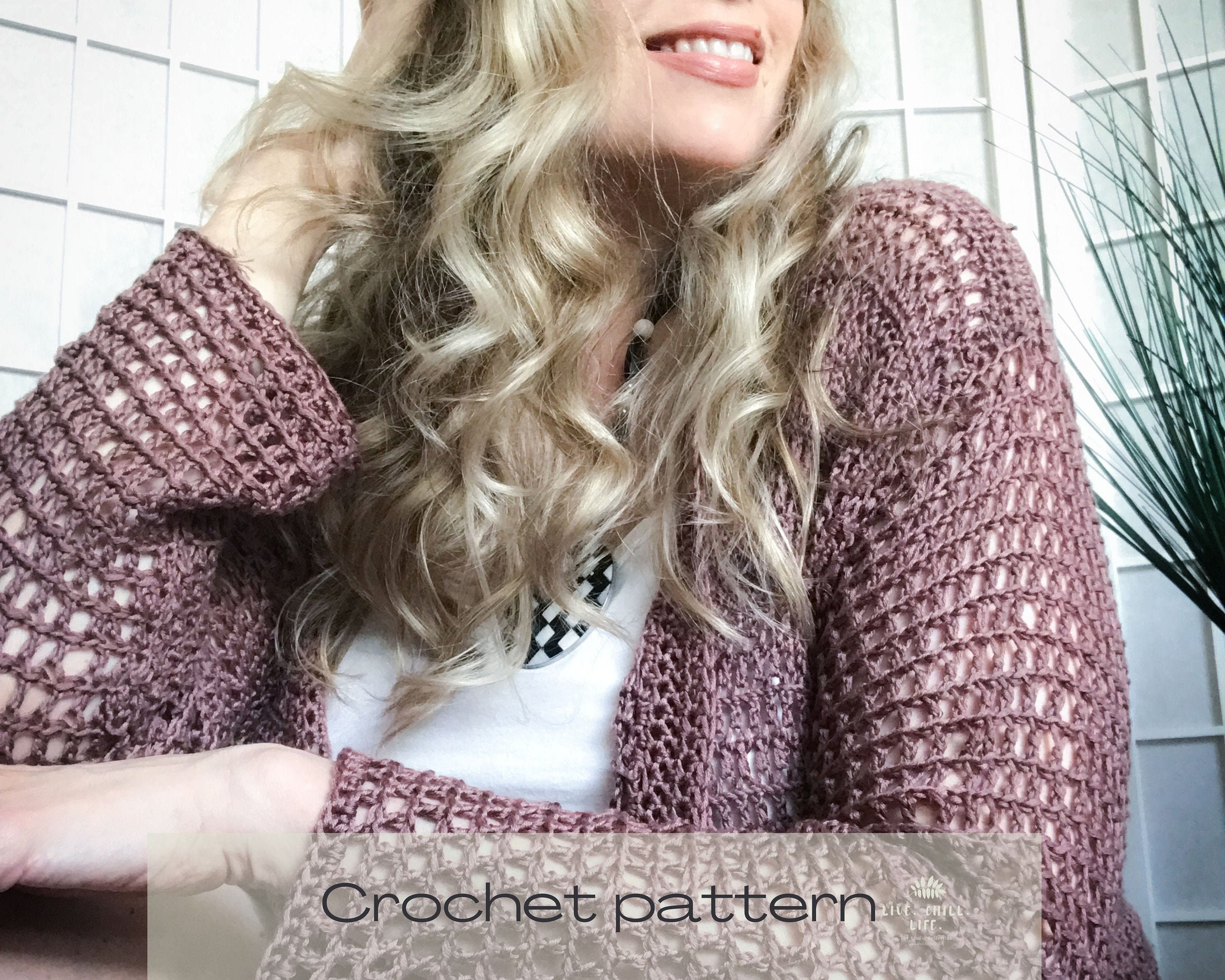 Products :: Crochet mesh summer cardigan | Mesh crochet beach