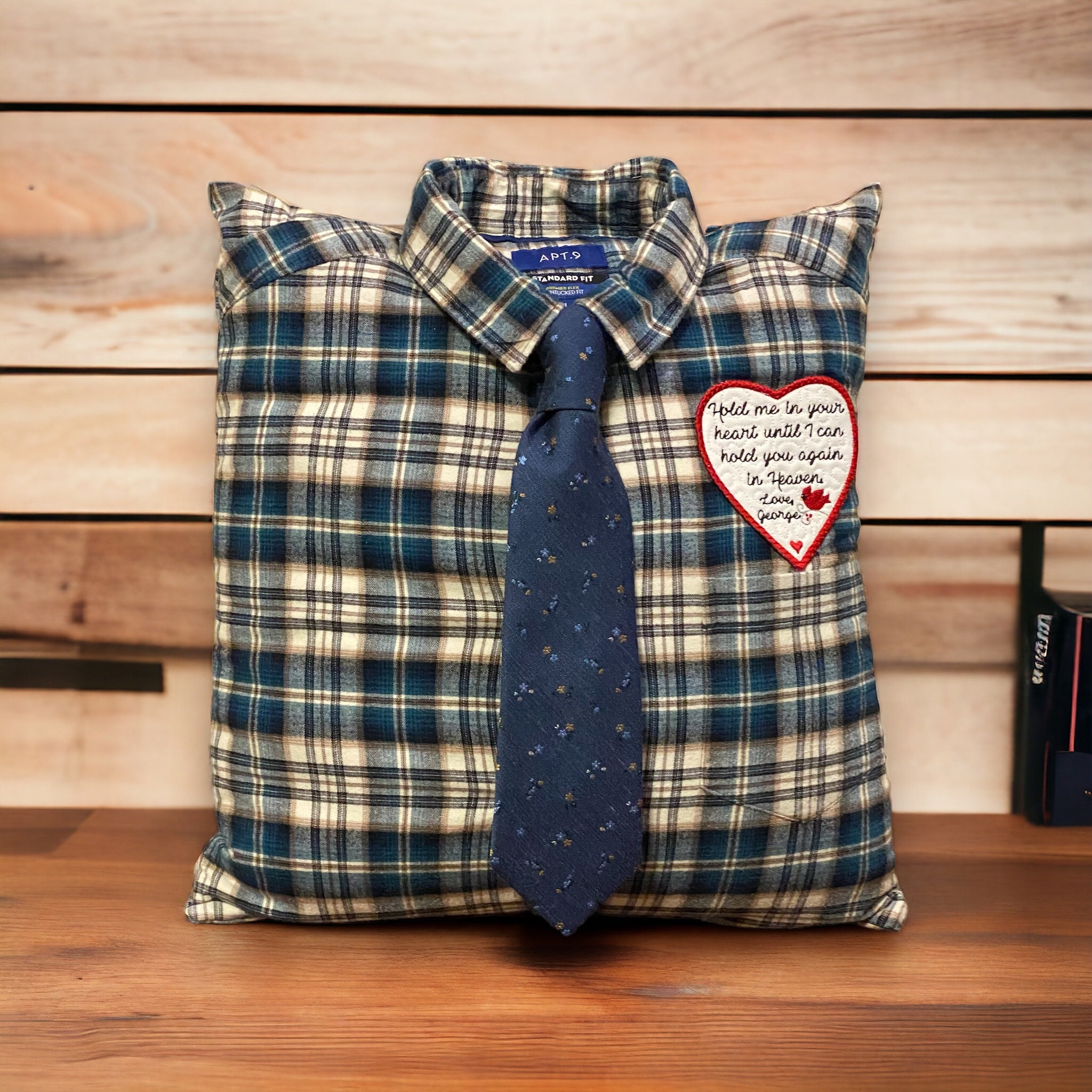 Memory Pillow From Loved One s Clothing Includes Collar Shirt Jeans and Personalized Memory Patch