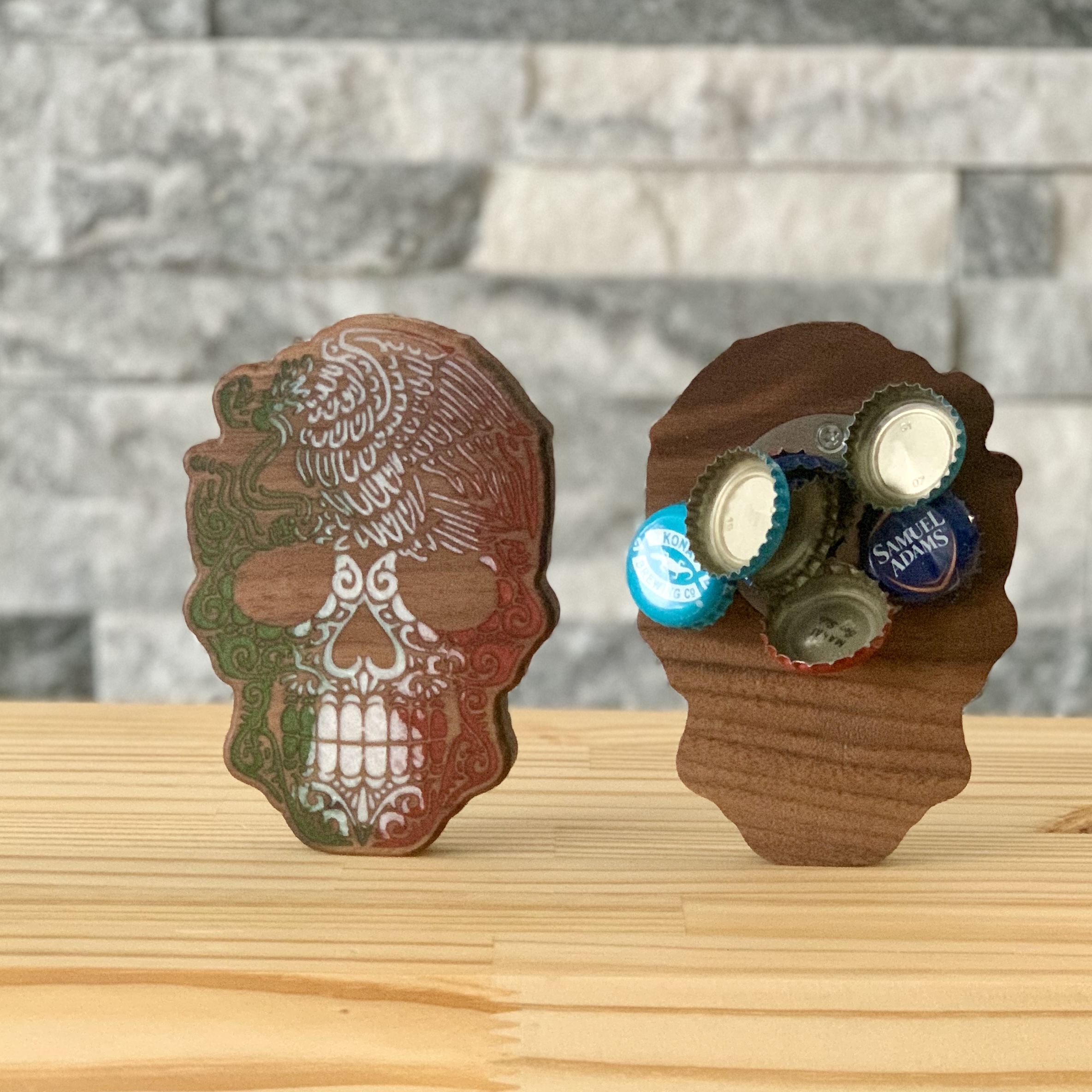 Sugar Skull - Wooden Bottle Opener Sugar Skull - Wooden Bottle Opener