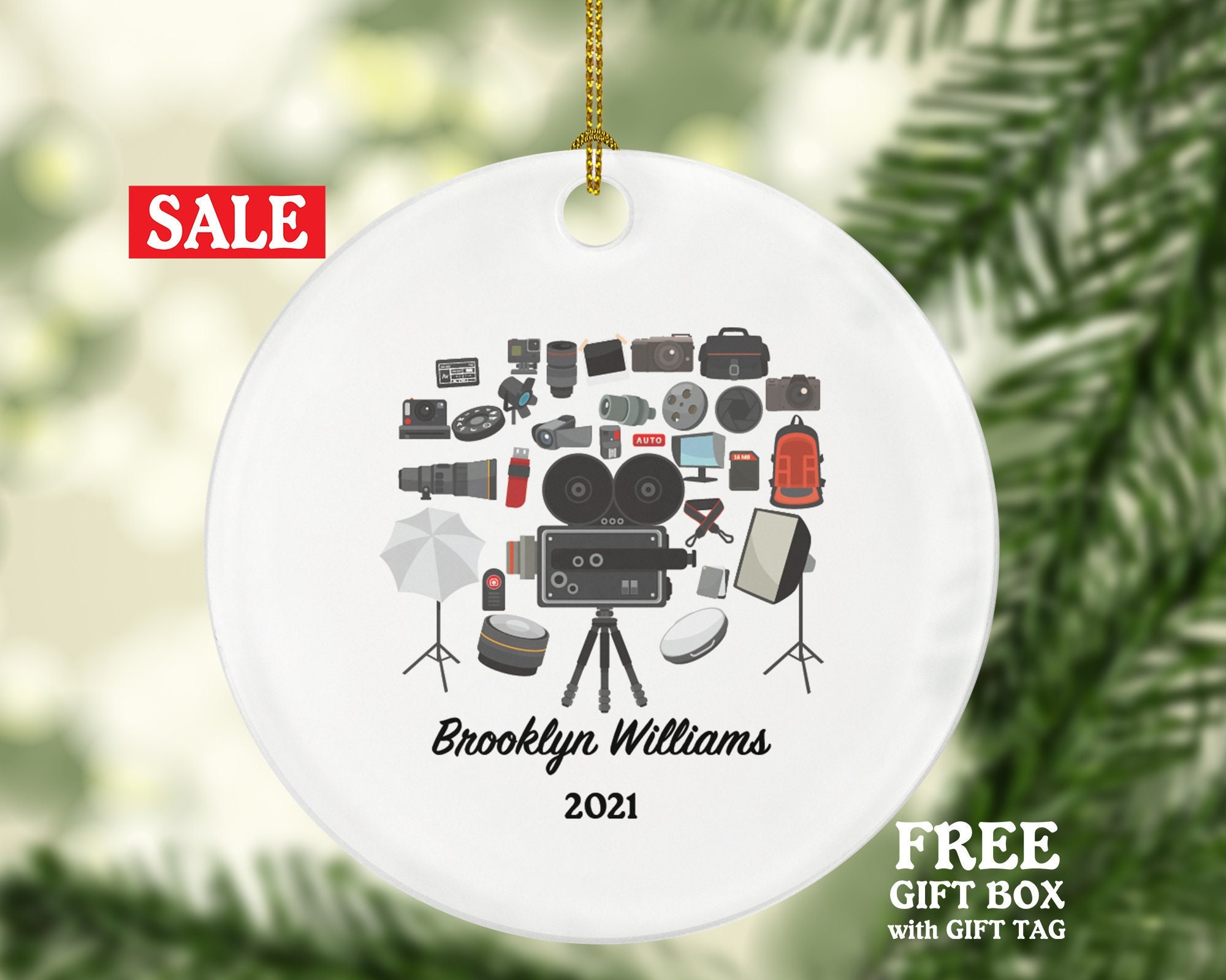 Products :: Video Maker Photographer Christmas Ornament Personalized 