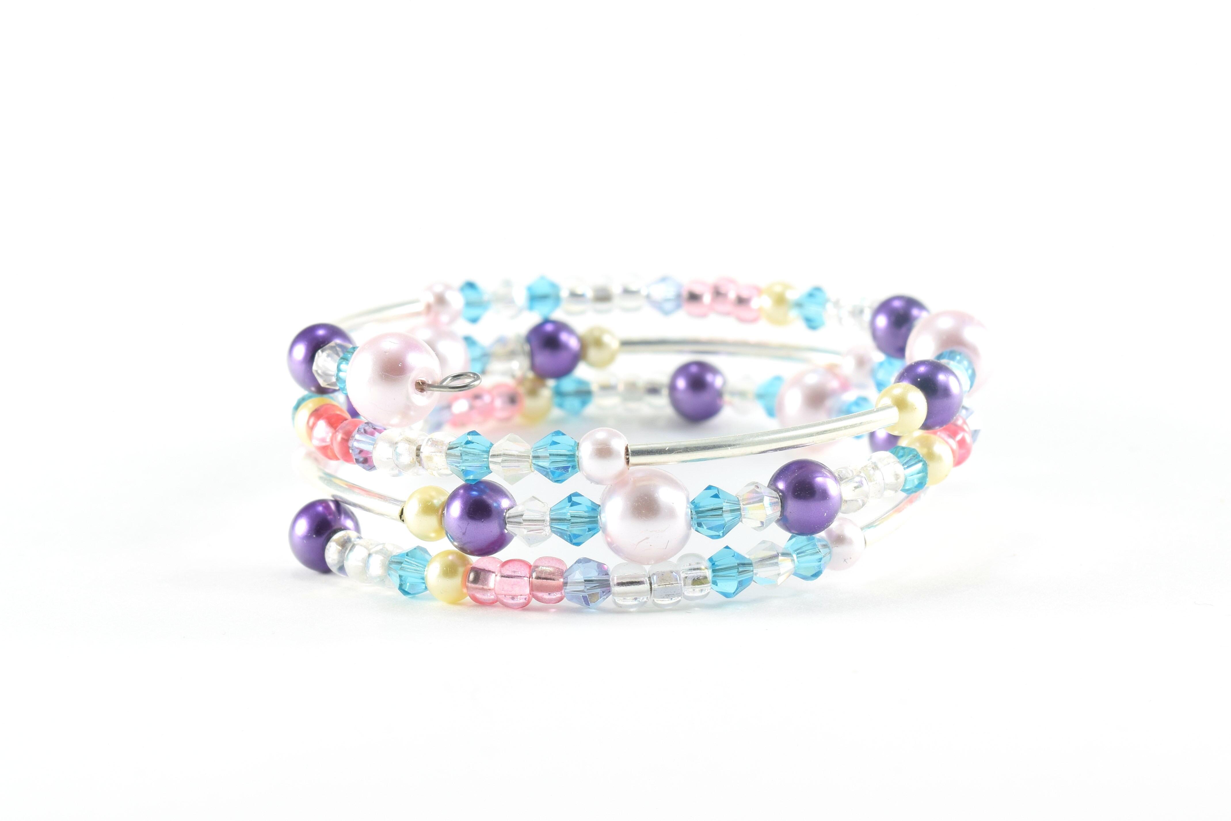 Download Pastel butterfly layered wrap bracelet