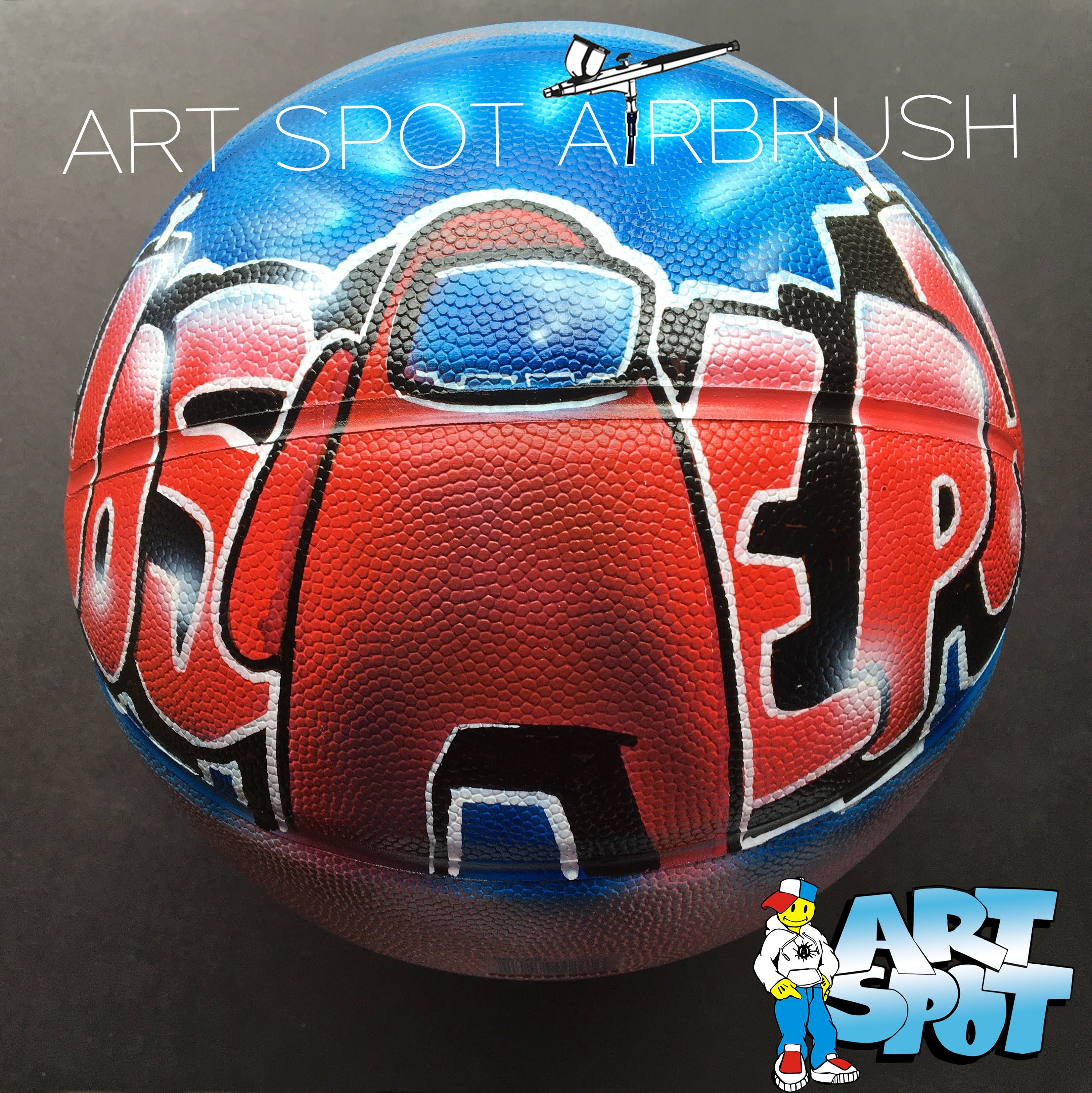 Custom Airbrush Basketball with your Name, high quality Graffiti Style Custom Basketball for any room Decoration