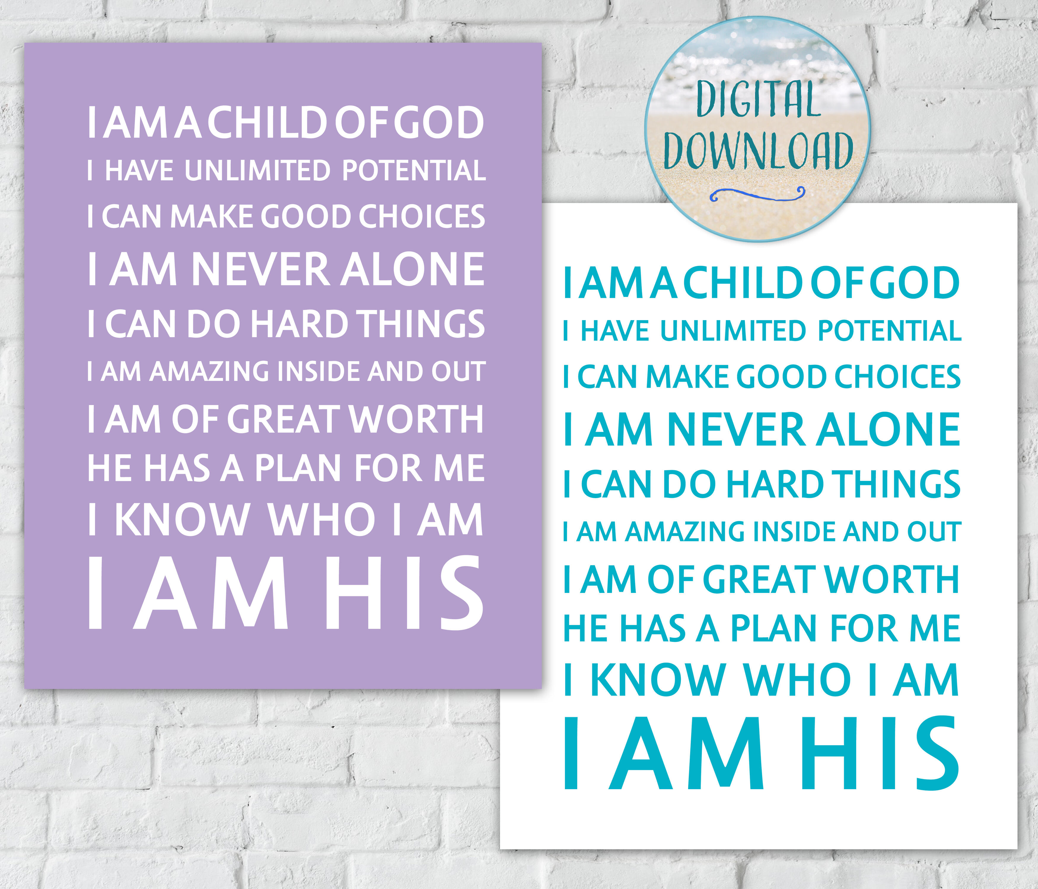 I am a Child of GOD, I am HIS, Digital Download