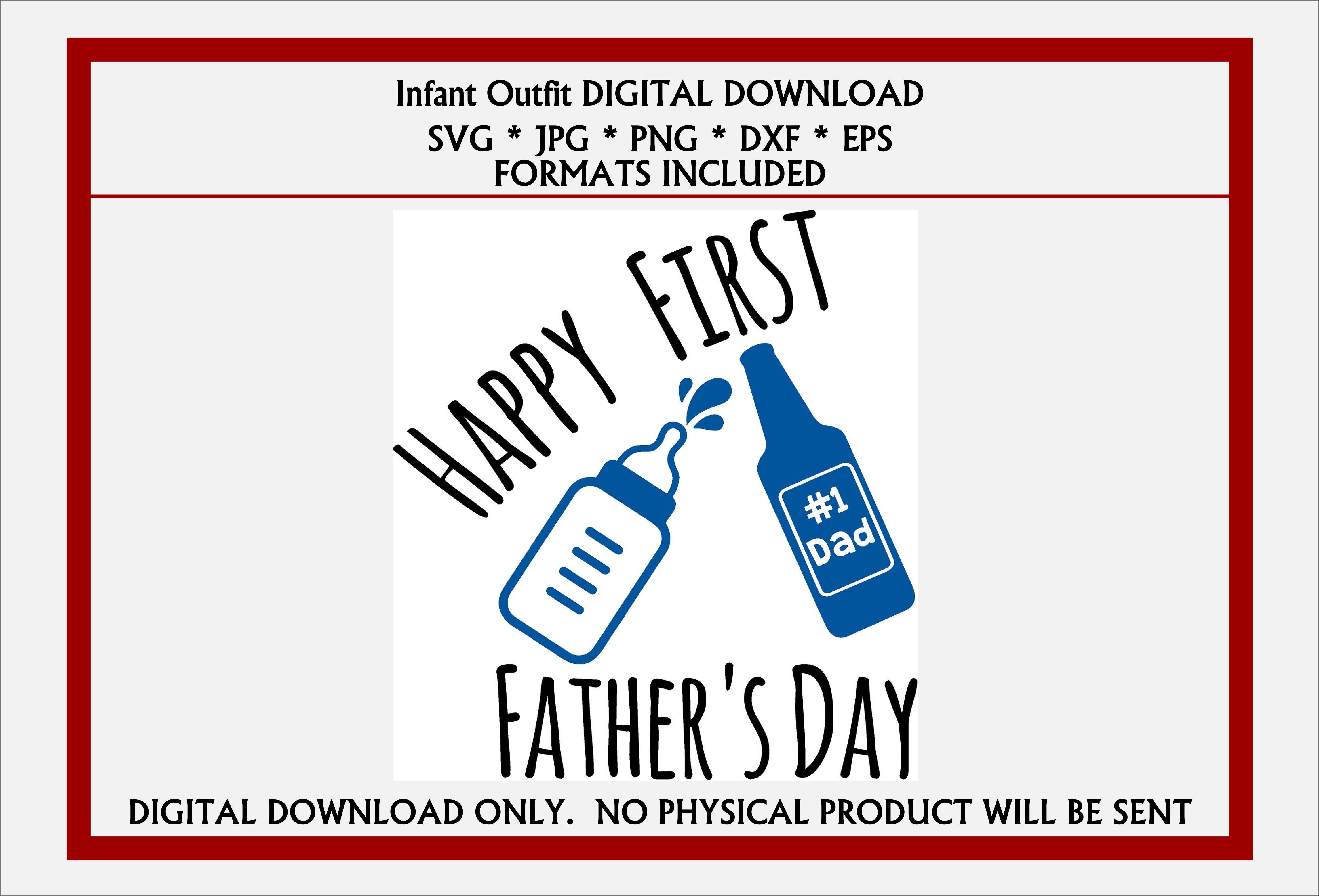 Download Home & Living :: Baby & Kids :: Happy First Father's Day for Baby Bodysuit, Cards, Shirts SVG ...