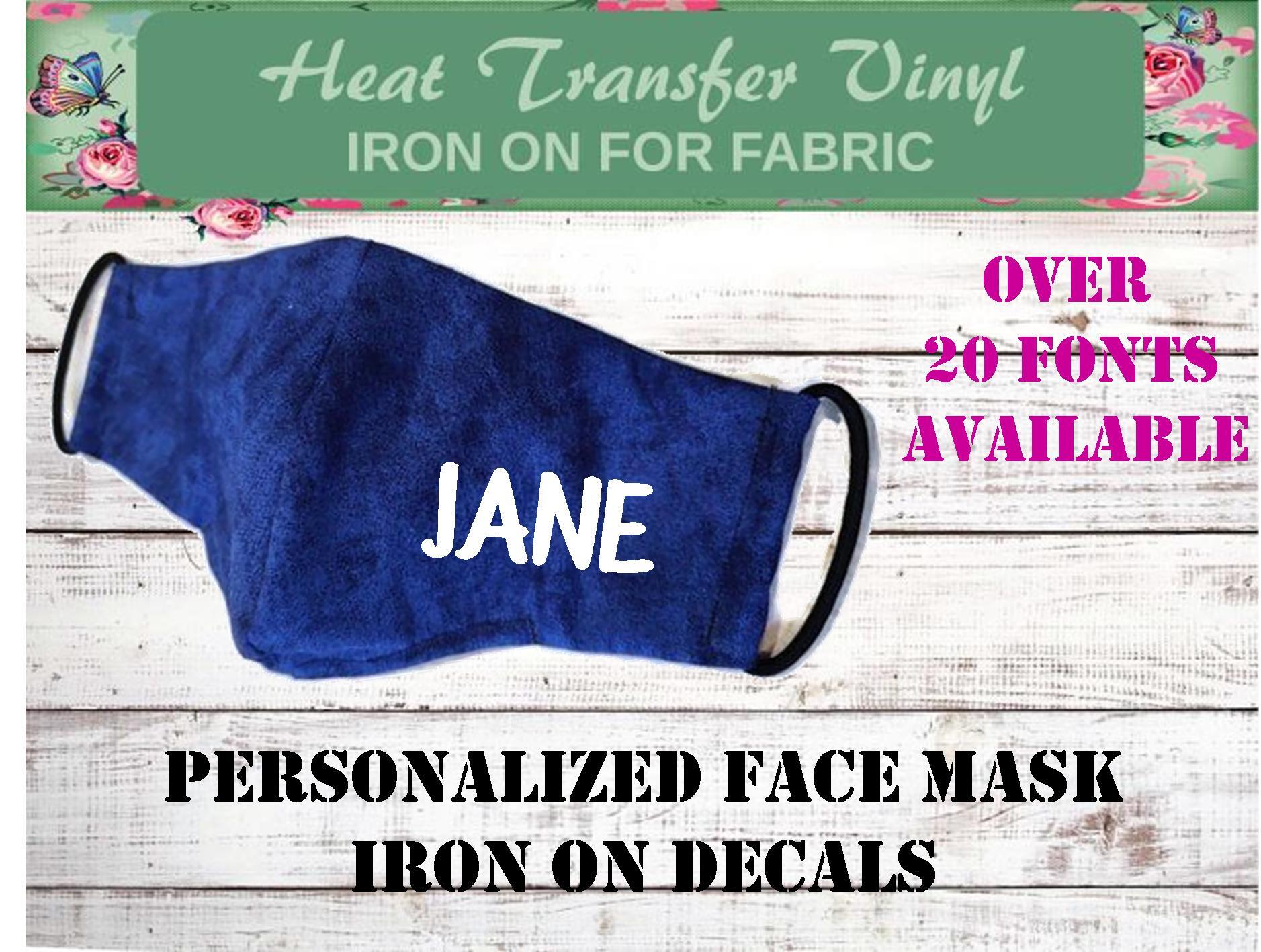 personalized name mask iron on decal
