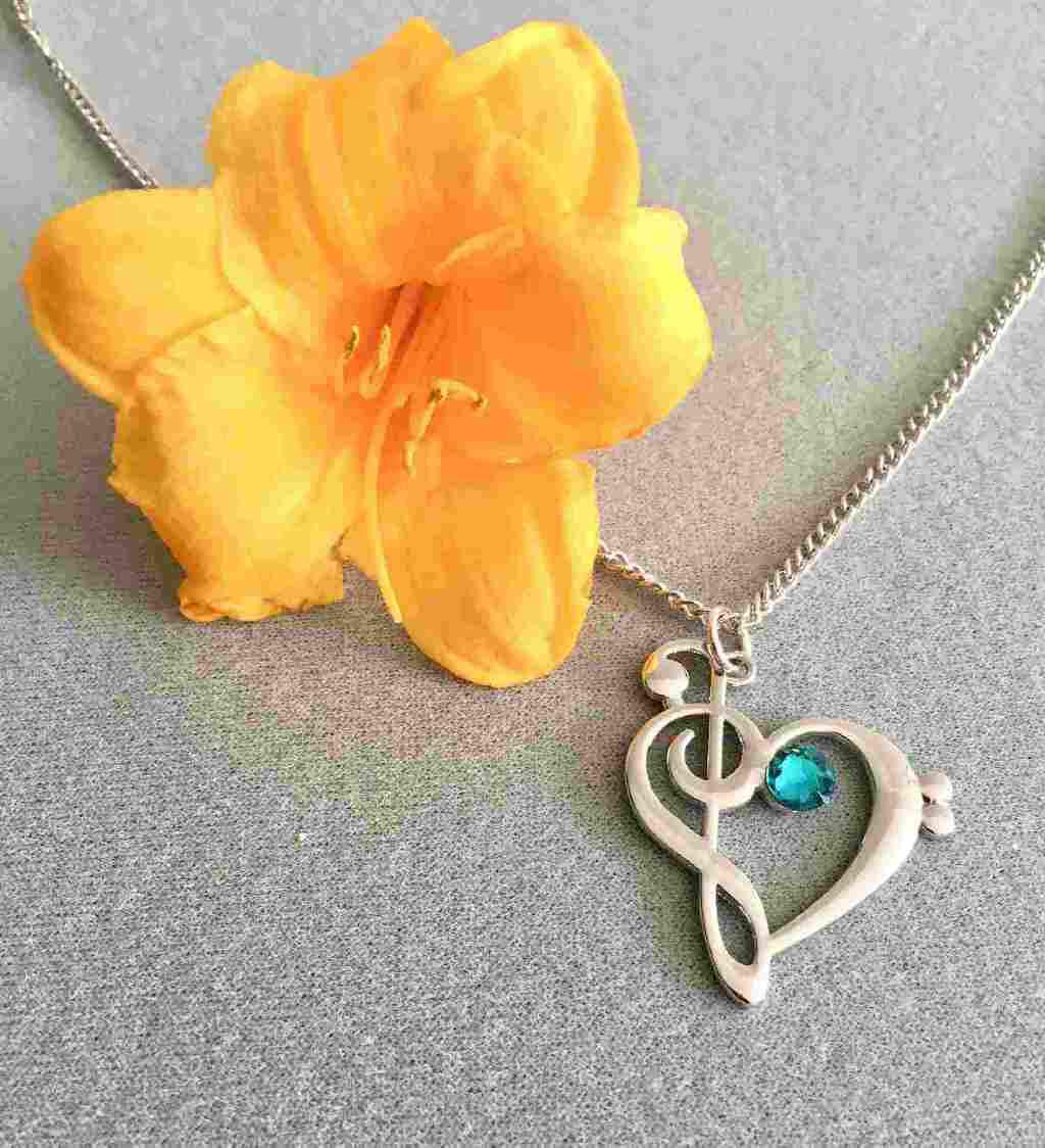 Bass clef store necklace