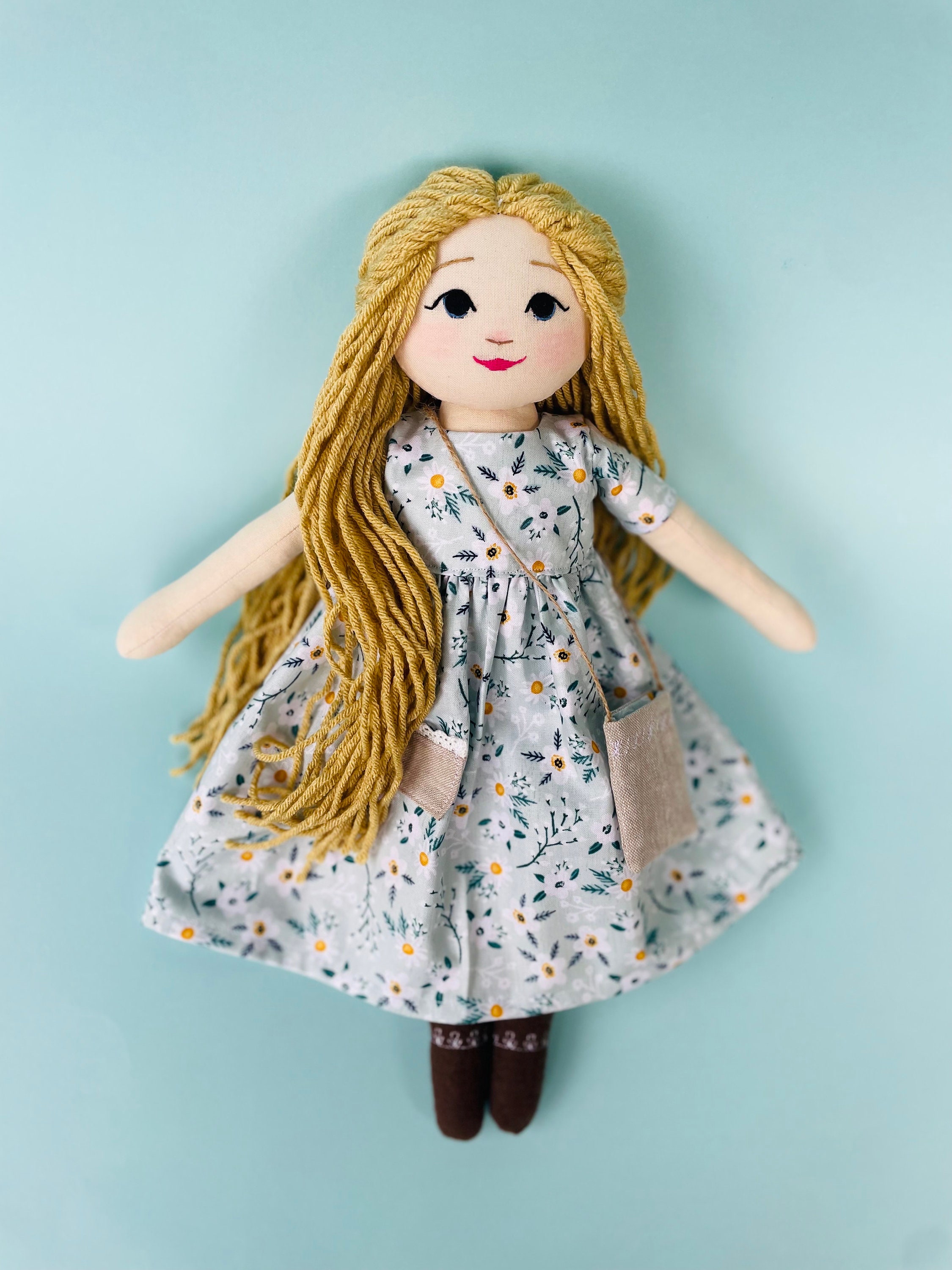 Personalized Handmade Fabric Doll Pepi for Kindergarden,Great Birthday Gift for Girl,Inspiring Women,Soft Textile Dol with Unusual 2024 Character