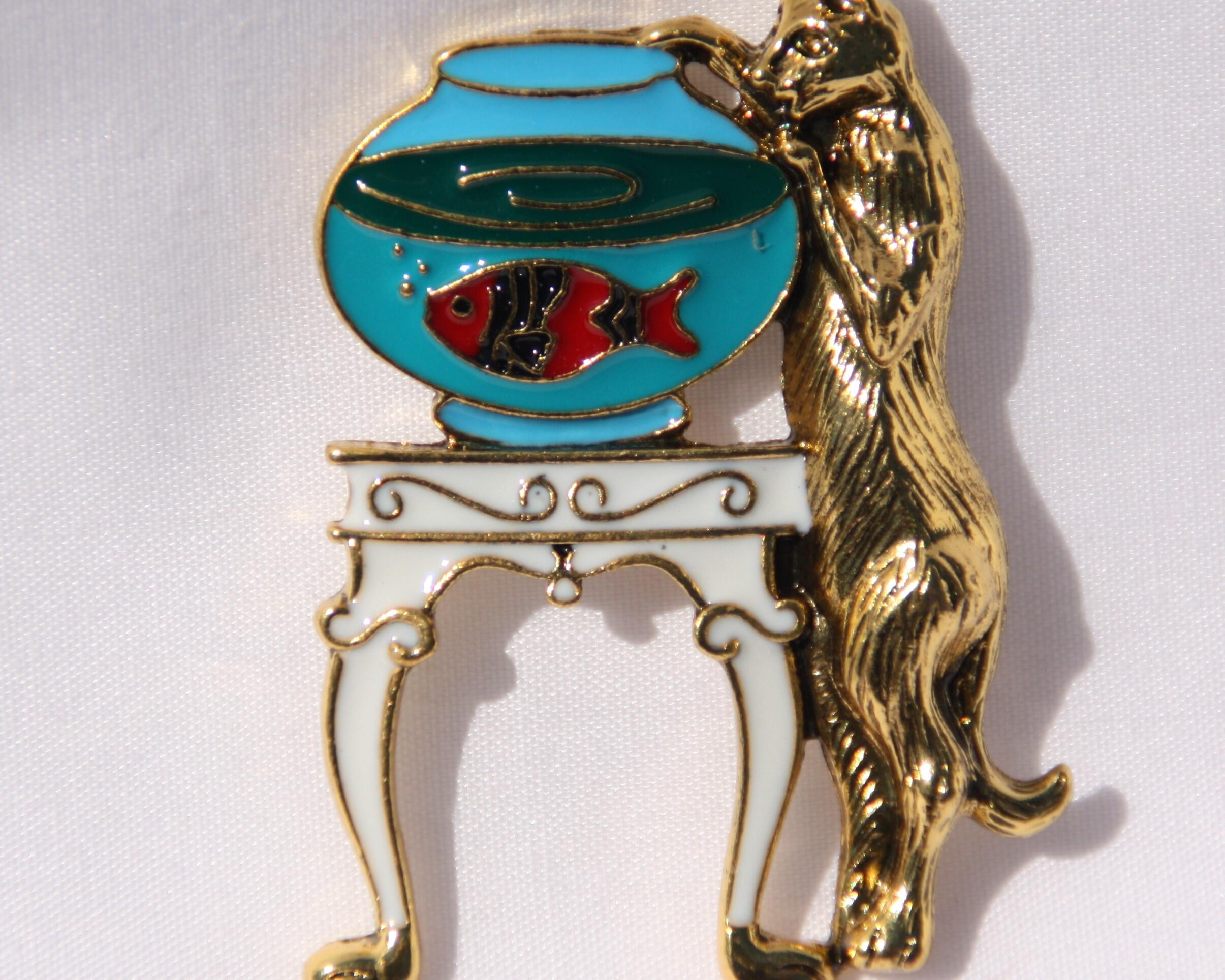 Fun & Games Arts & Crafts Fun Cat and Fish Bowl Cover Minder, Cat