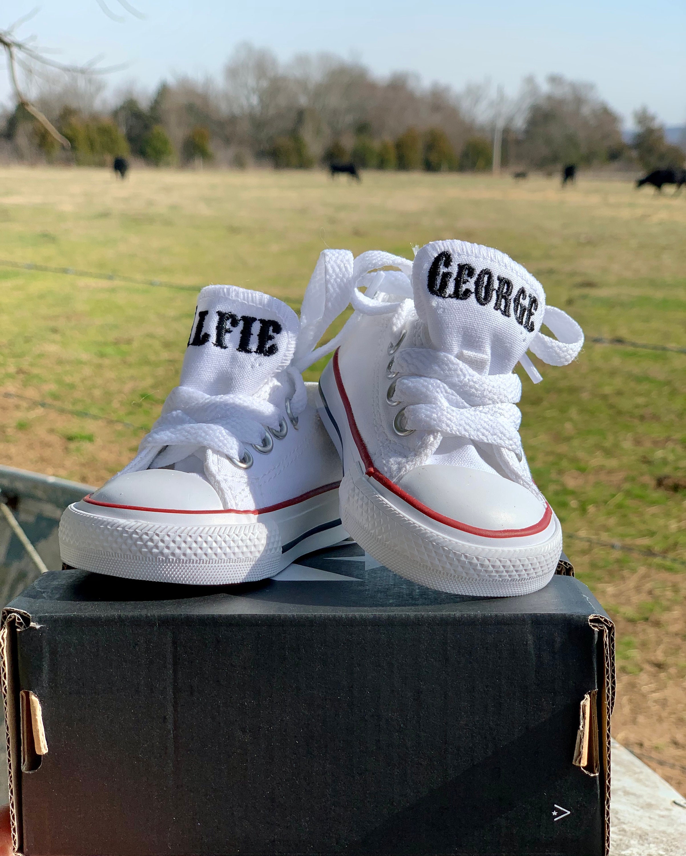 Toddler Converse Baby outlets Sneakers Personalised with Buttons and Embroidery