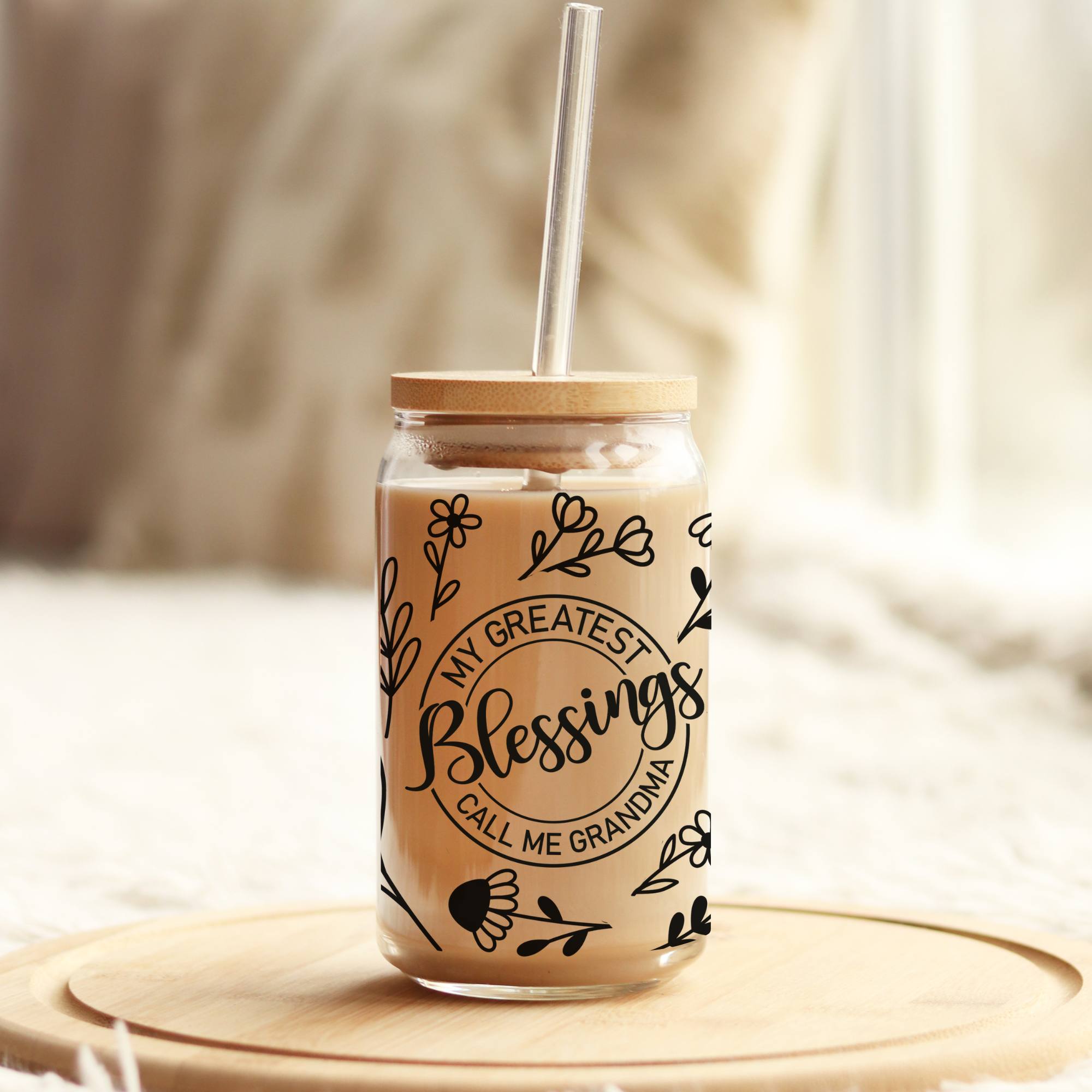 Jesus Fish Libbey Can Glass with Bamboo Lid & Straw Jesus Fish Libbey Can Glass with Bamboo Lid & Straw