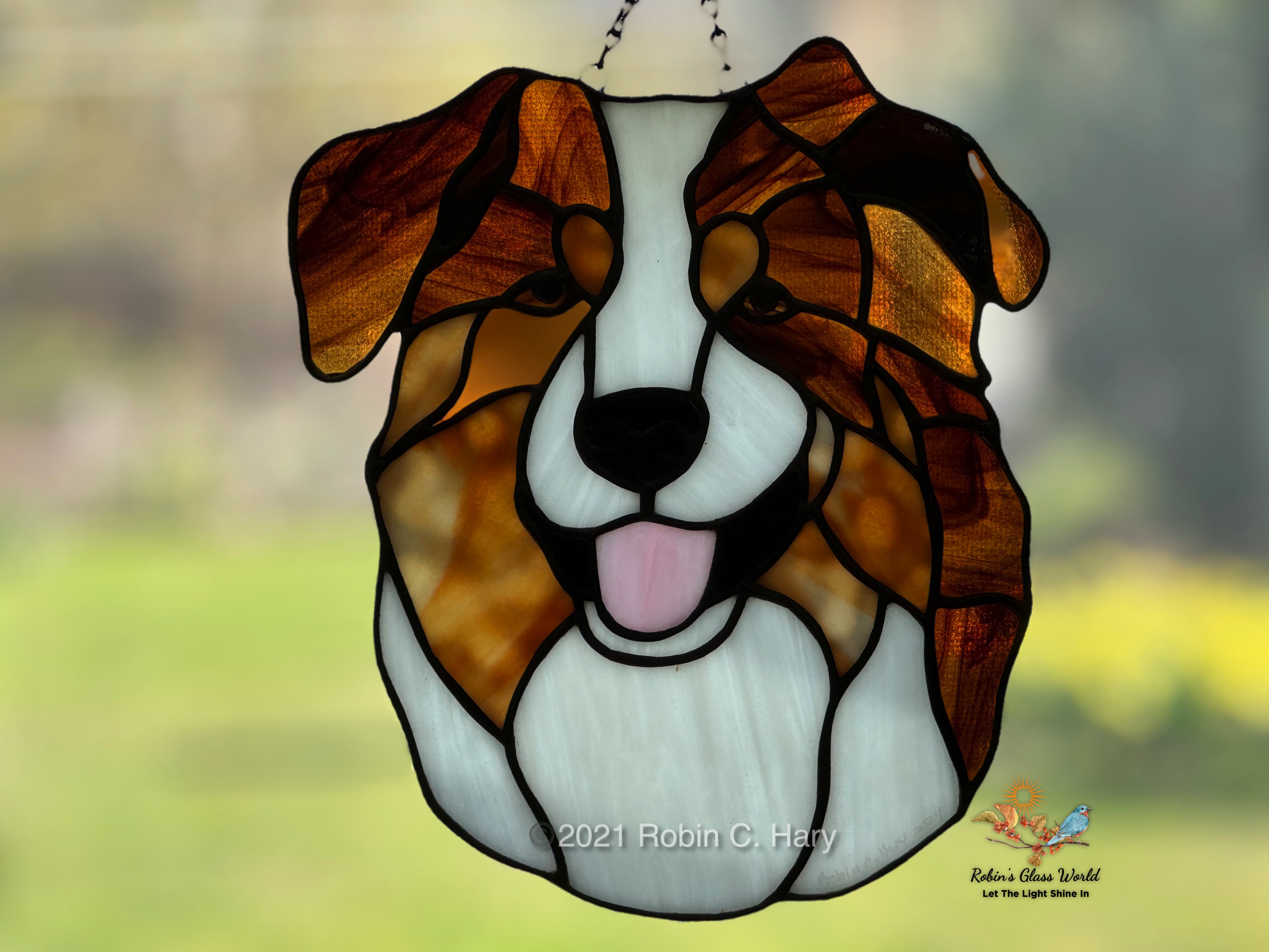 Sheltie Handmade Stained outlet Glass Suncatcher