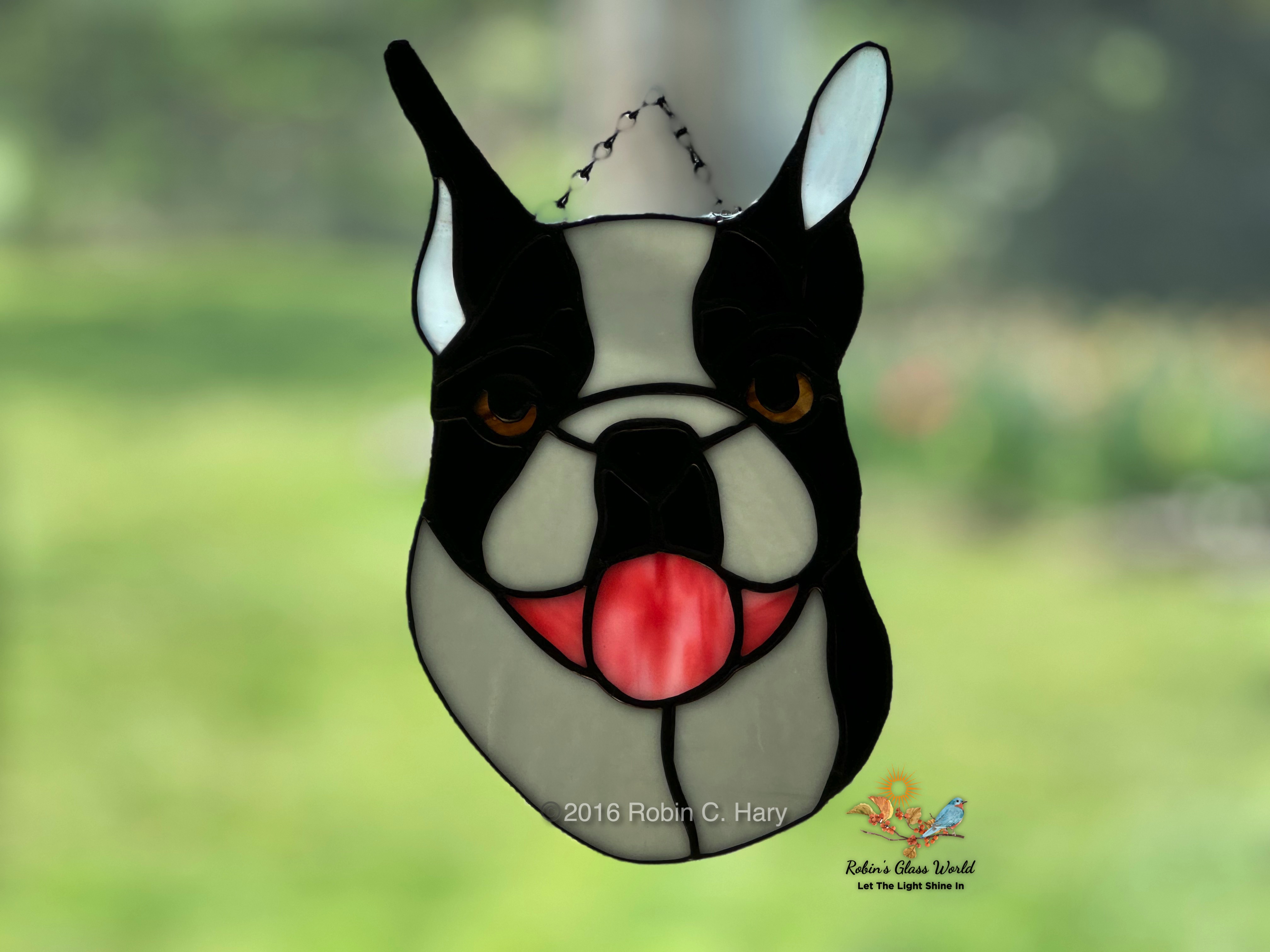 Outlets Boston Terrier Stained Glass