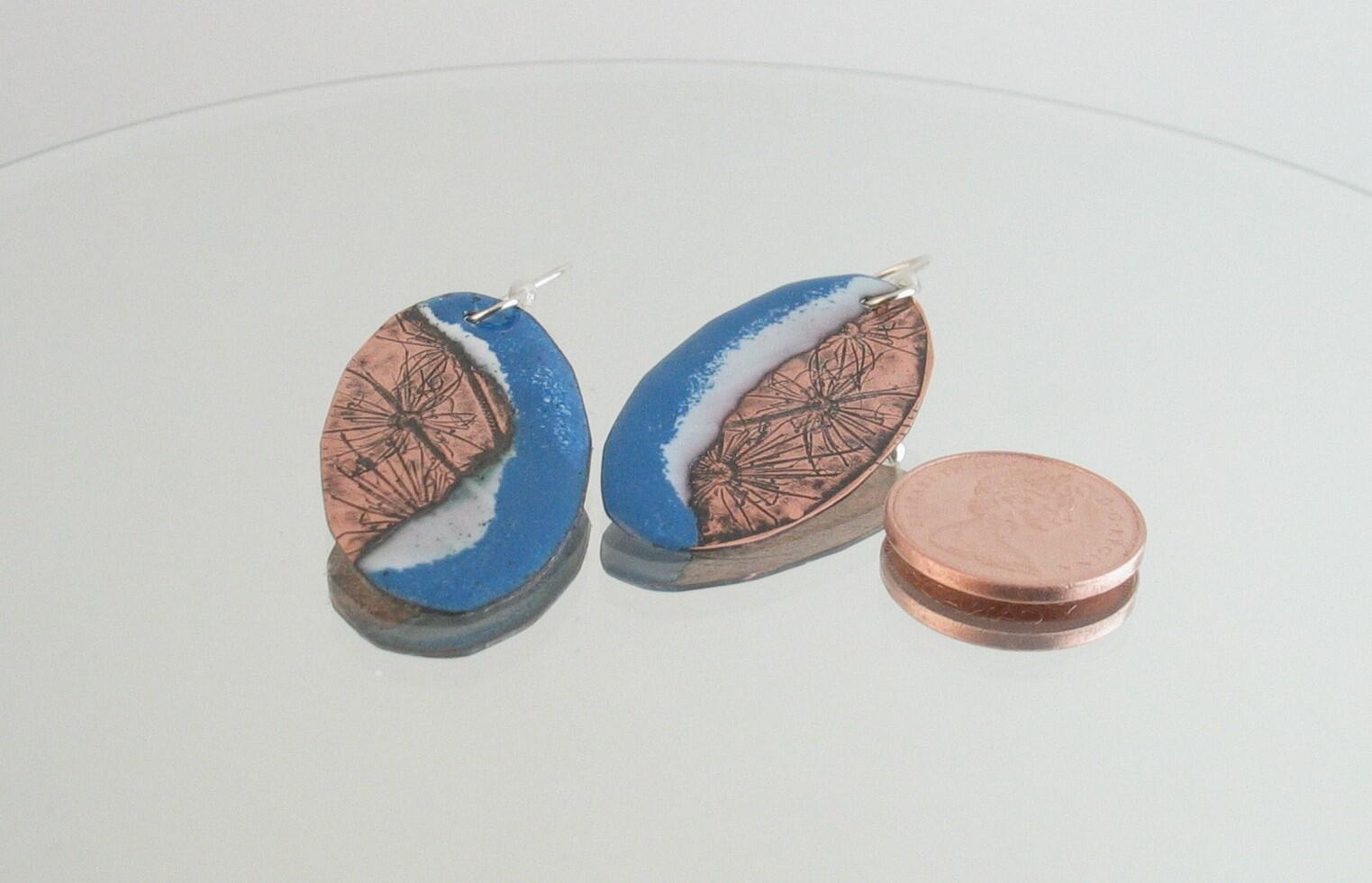Queen Anne's Lace Royal Blue Enameled Copper Penny