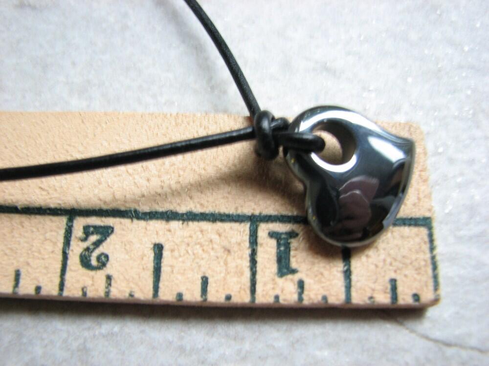 Hematite and Leather Necklace