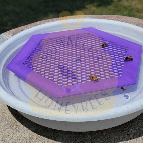 Products 3D Printed Floating Bee Island with Bee Mosaic, Bee Waterer