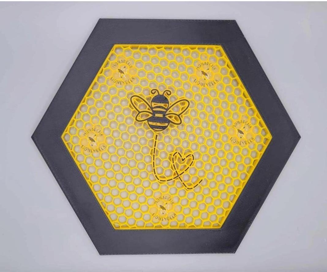 Products 3D Printed Floating Bee Island with Bee Mosaic, Bee Waterer