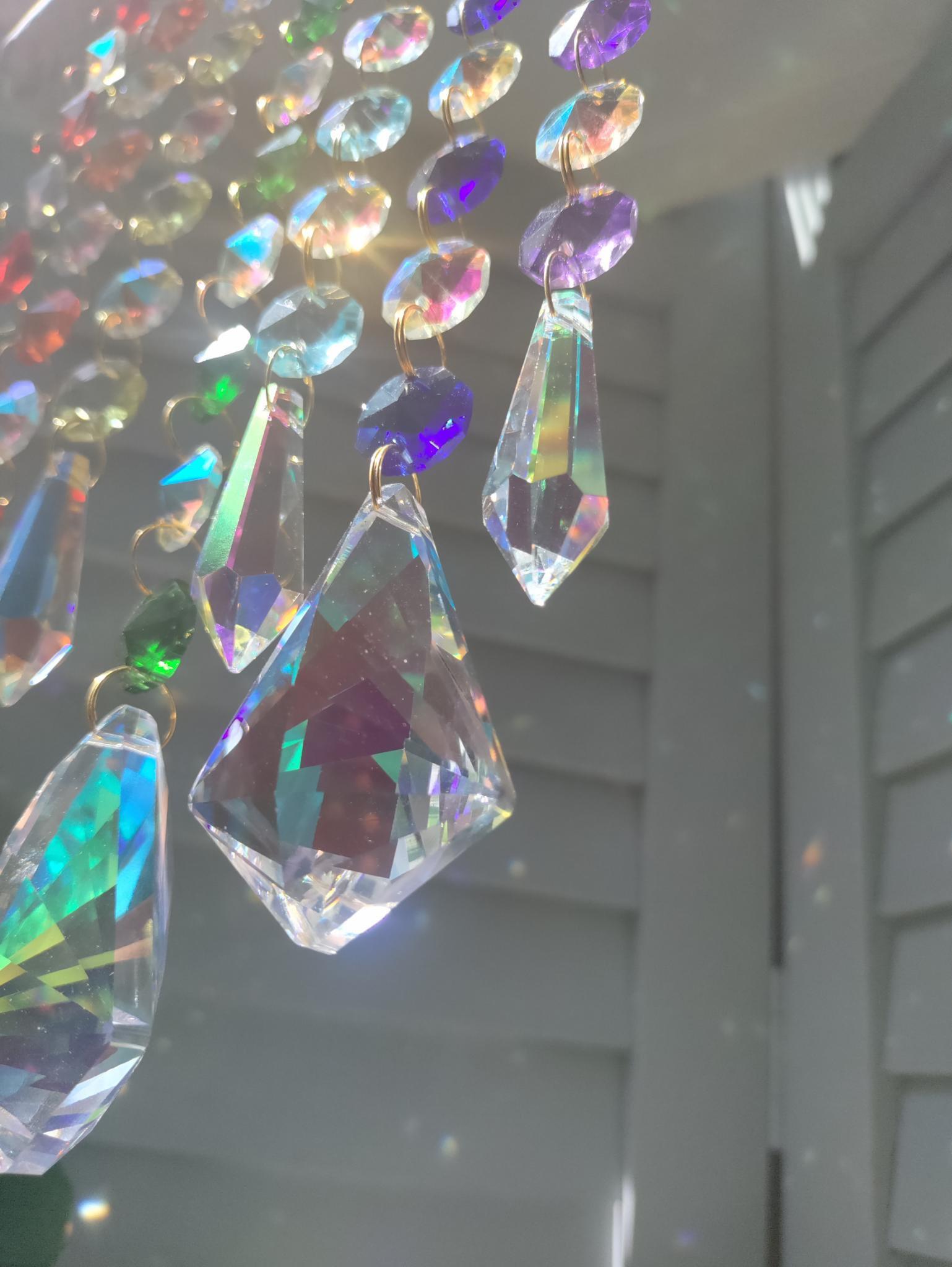 Prisme solaire en cristal Aurore boréal Grand suncatcher en 